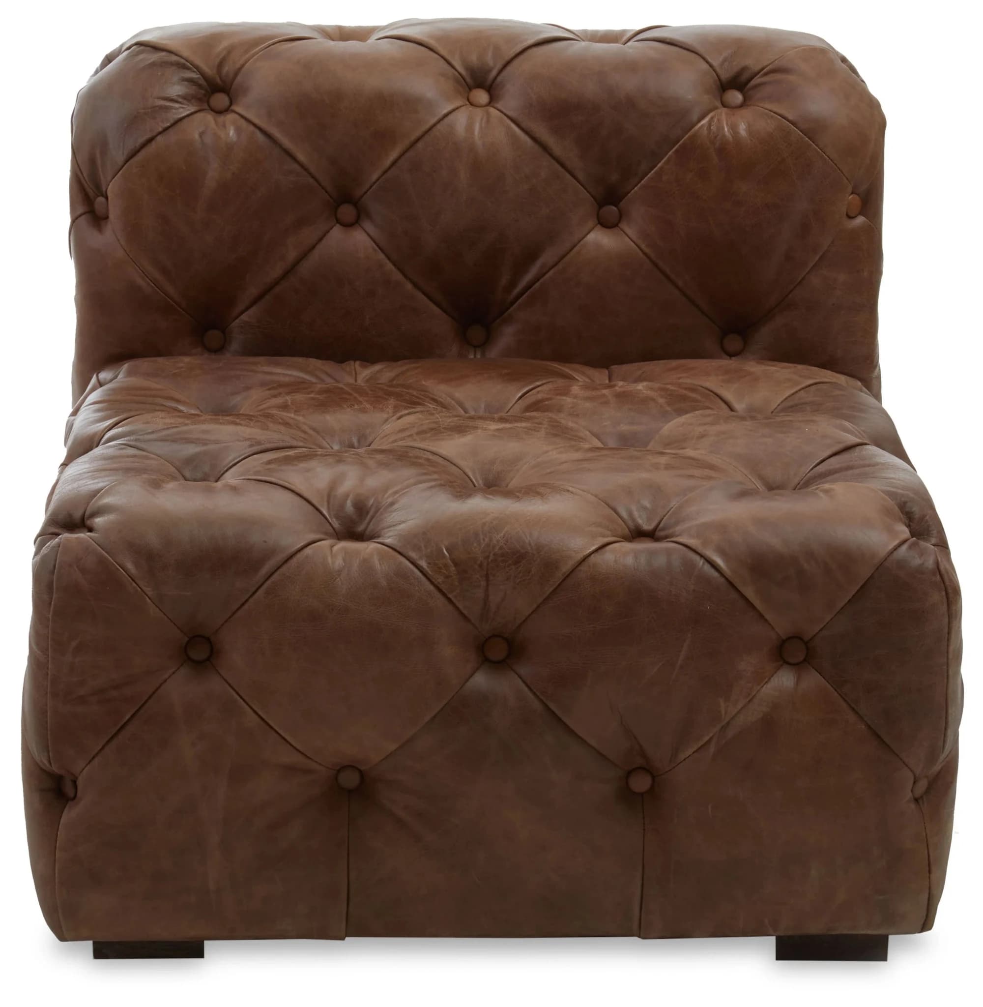 Hoxton Brown Leather Modern Chesterfield Modular Sofa Chair - Seating, photo 2 of 2