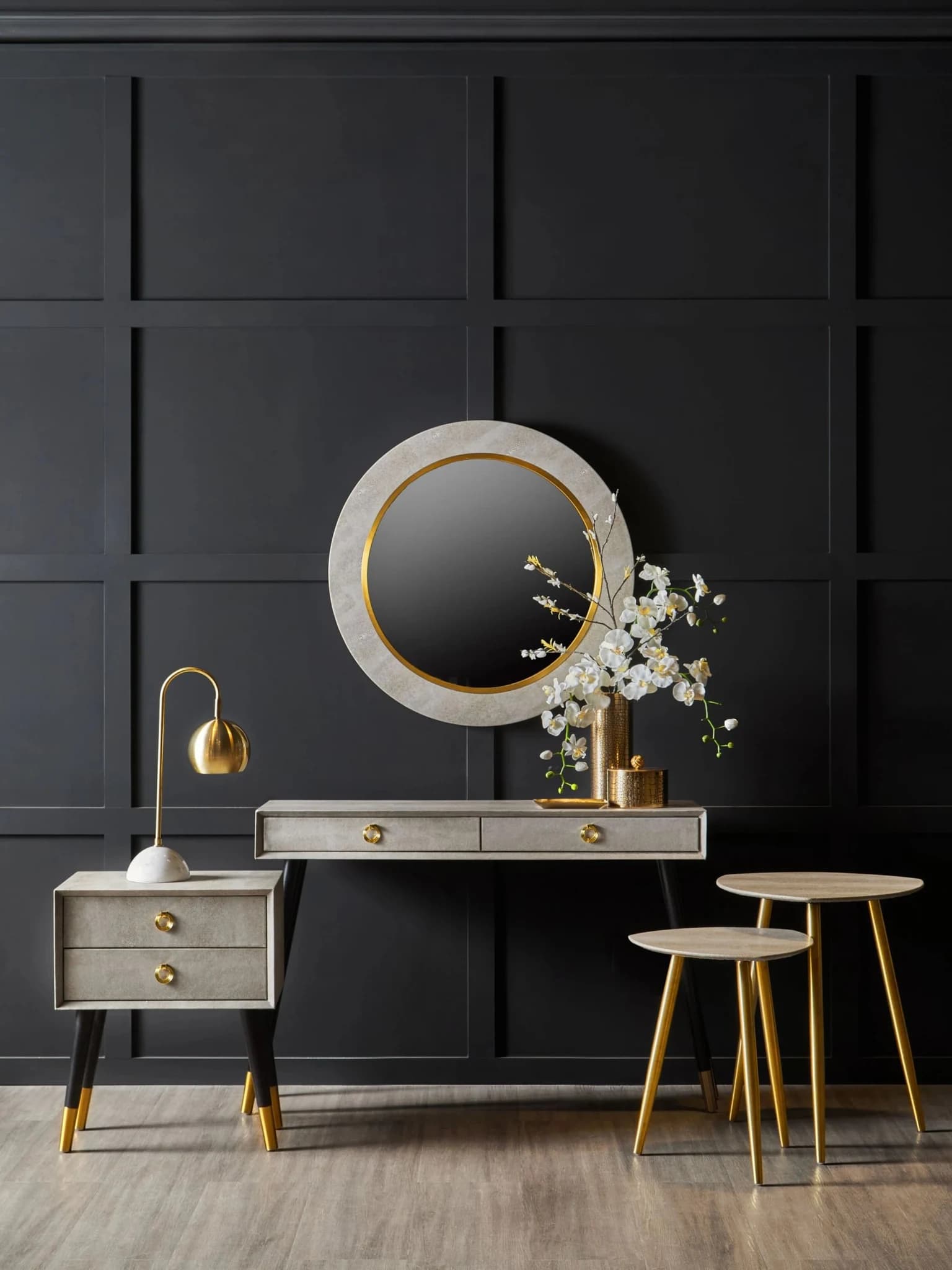 Cadio Shagreen Effect Set Of Two Side Tables - Tables, photo 2 of 8