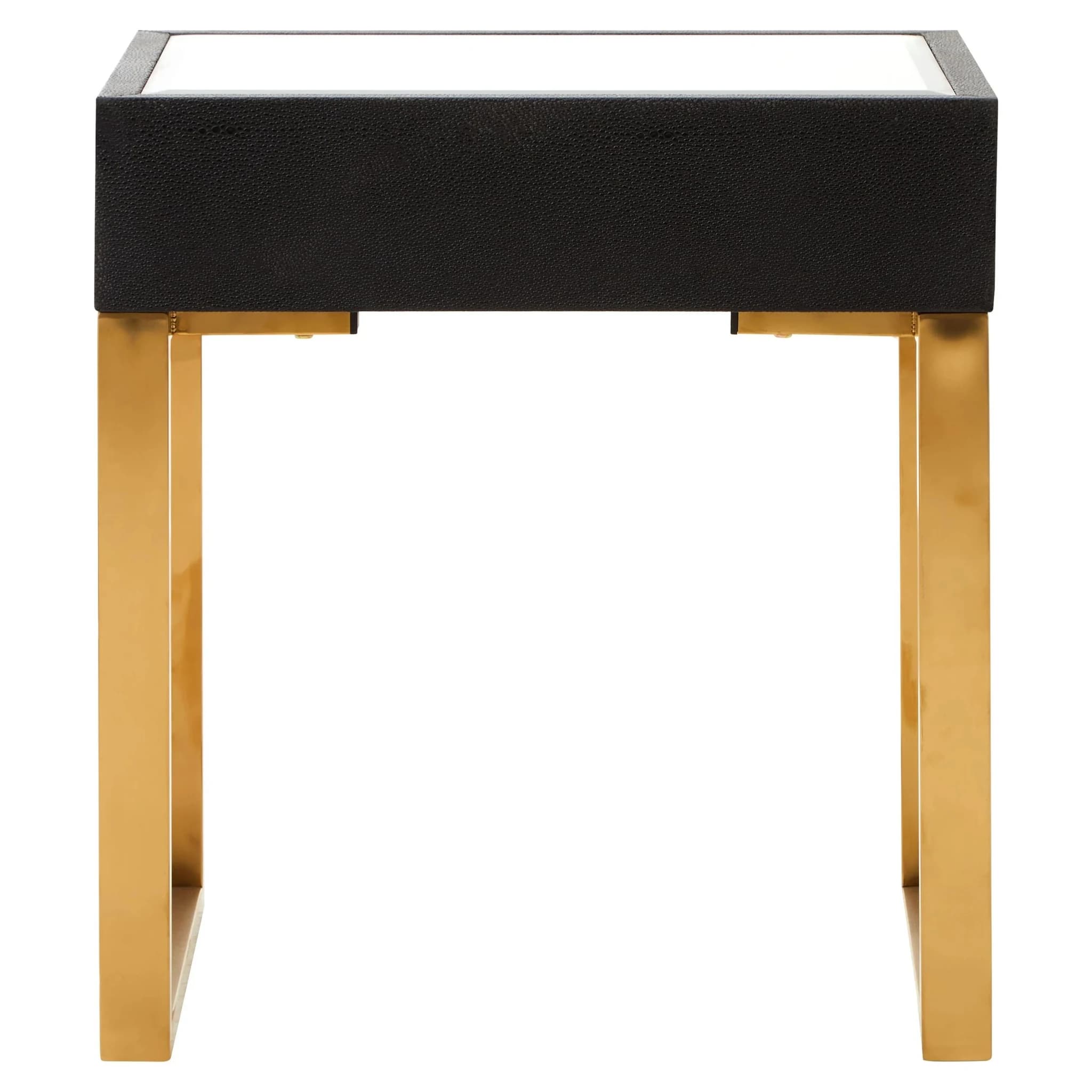 Cardoba 1 Drawer Black Shagreen Effect Side Table - Tables, photo 8 of 8