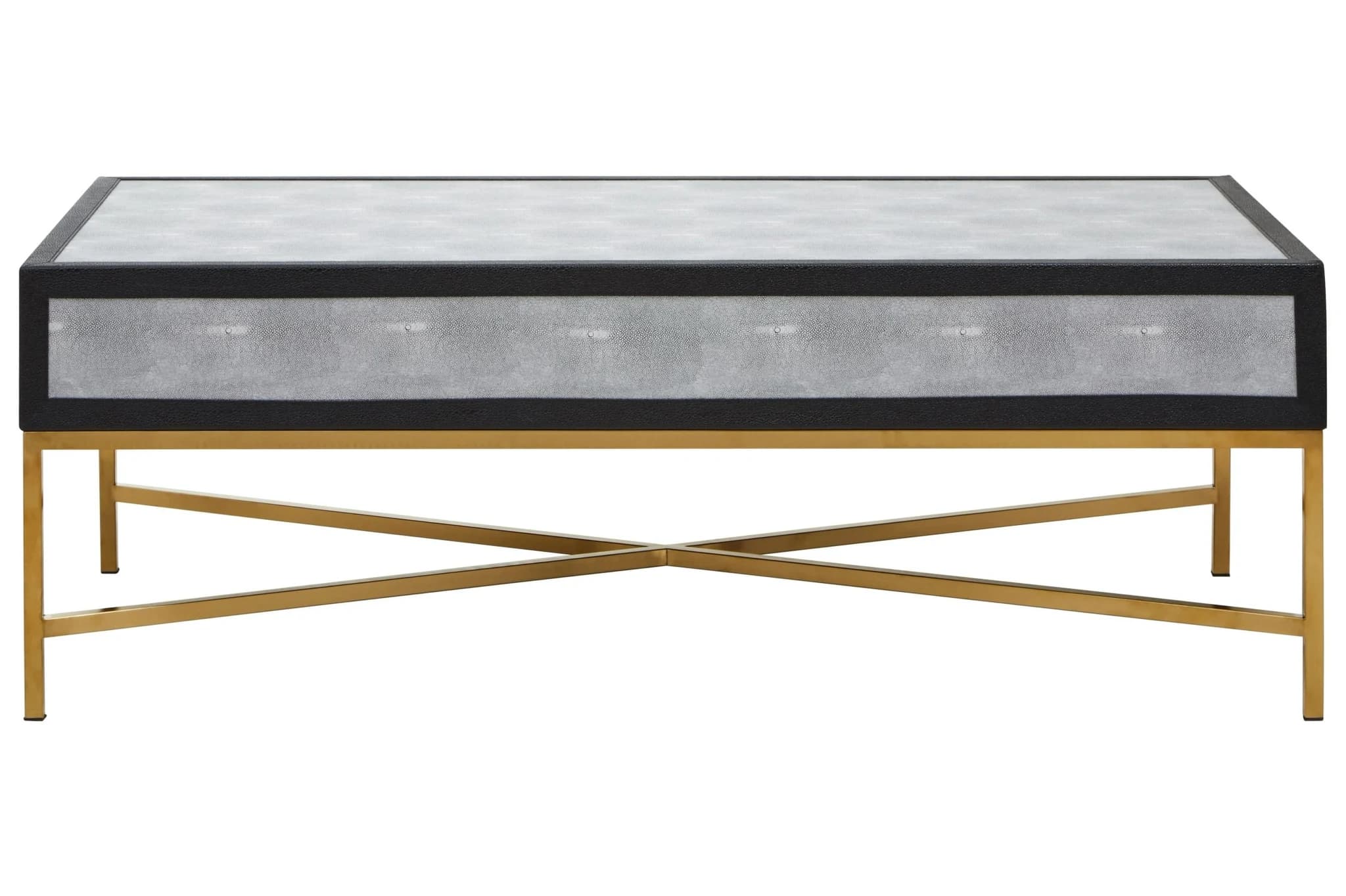 Cadiz Grey Shagreen Effect Coffee Table with 2 Drawers - Tables, photo 2 of 8