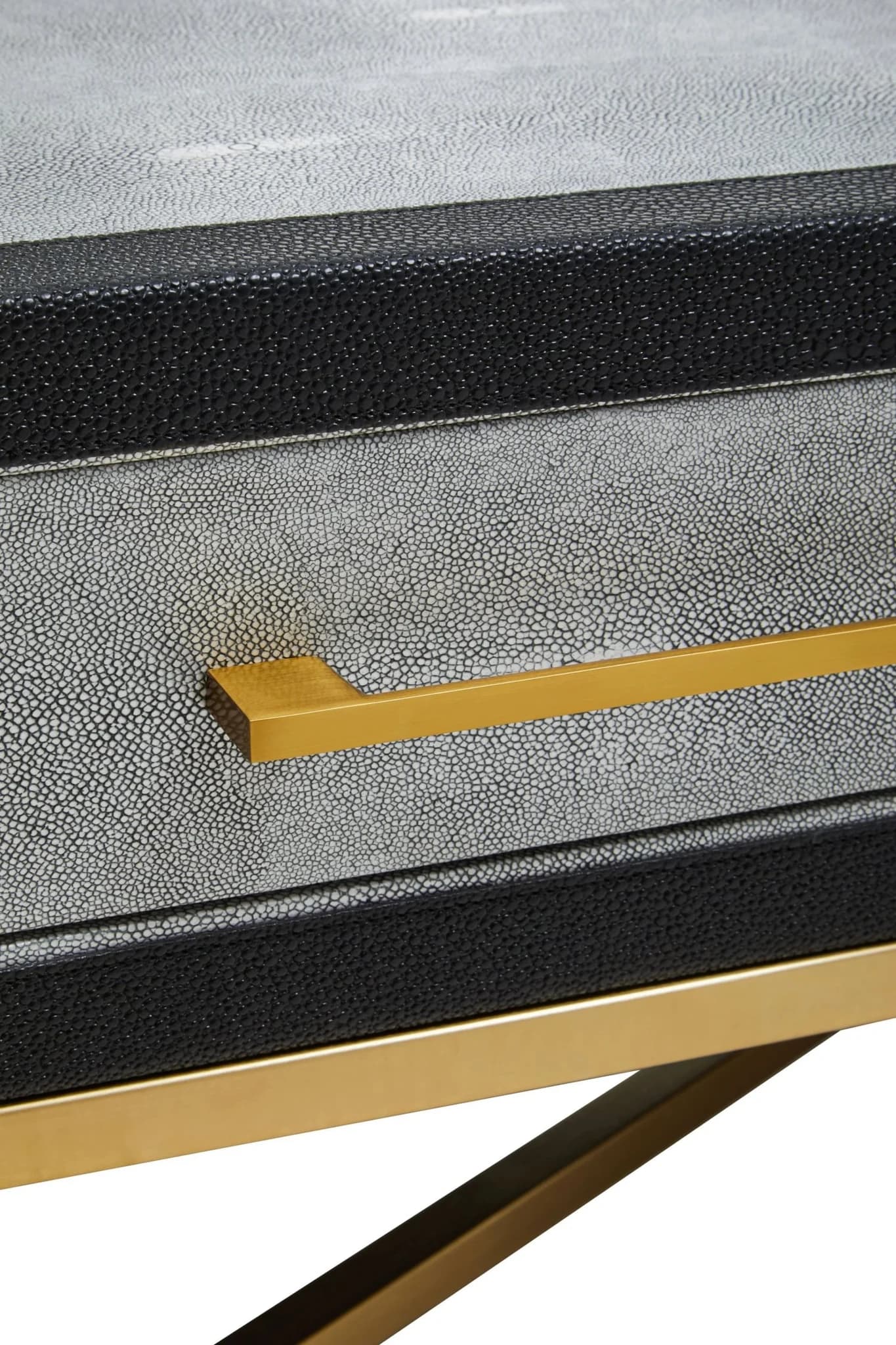 Cadiz Grey Shagreen Effect Coffee Table with 2 Drawers - Tables, photo 8 of 8