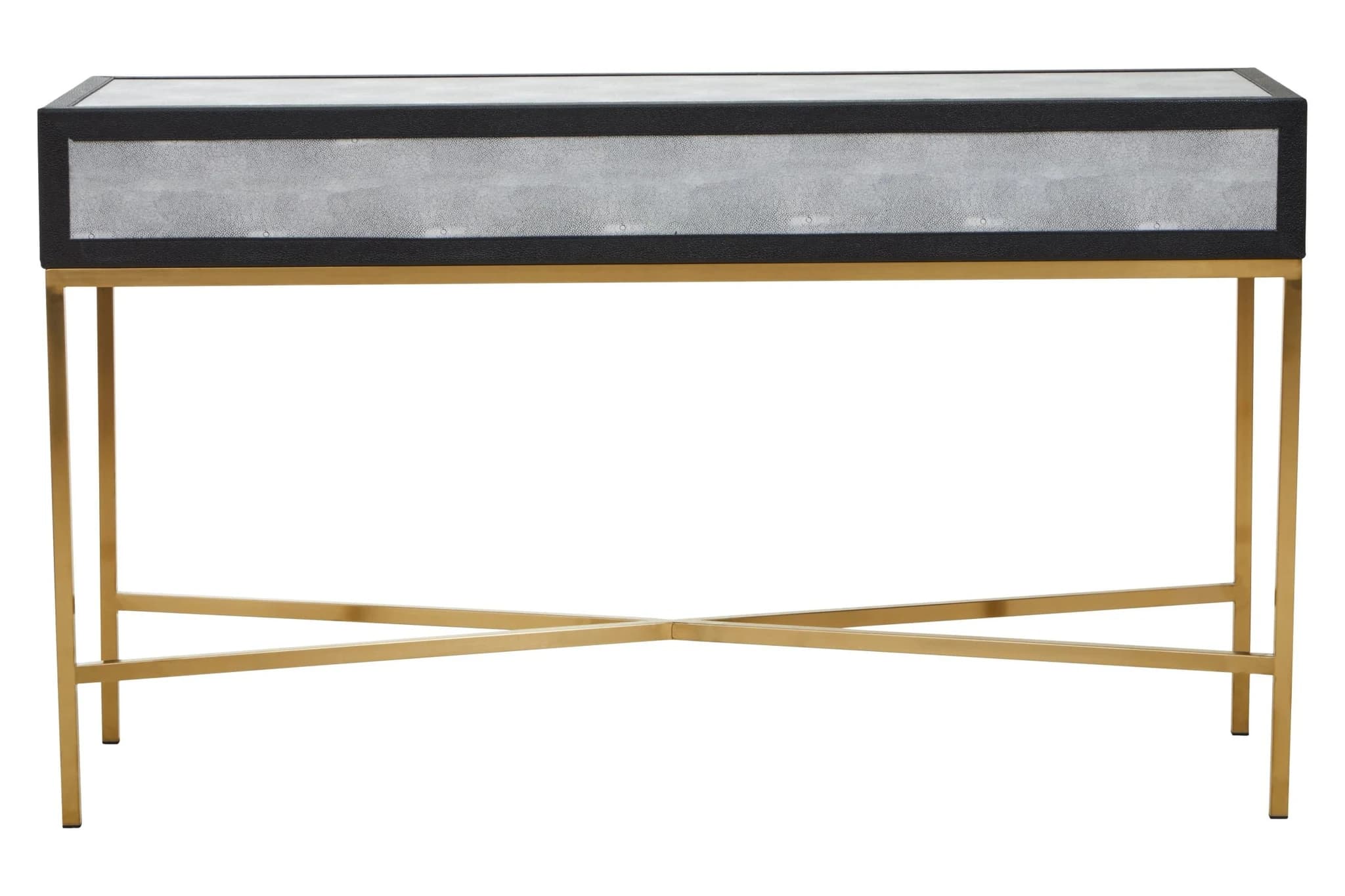 Cadiz Grey Shagreen Effect Console Table with 2 Drawers - Tables, photo 2 of 2