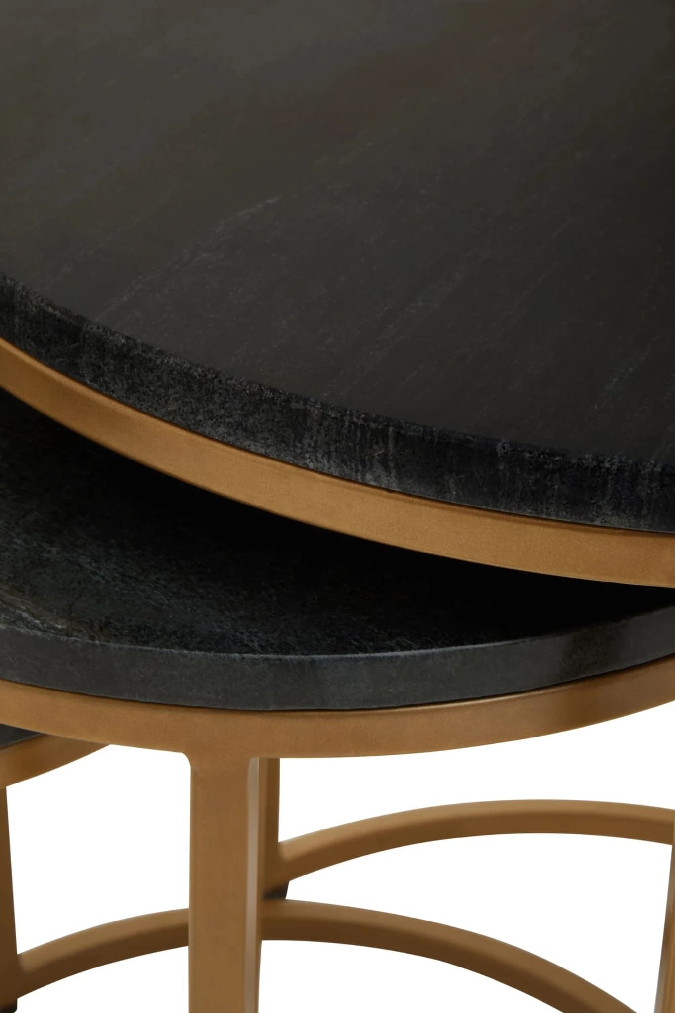 Varana Nest Of Three Black Marble Top Tables - Tables, photo 8 of 8
