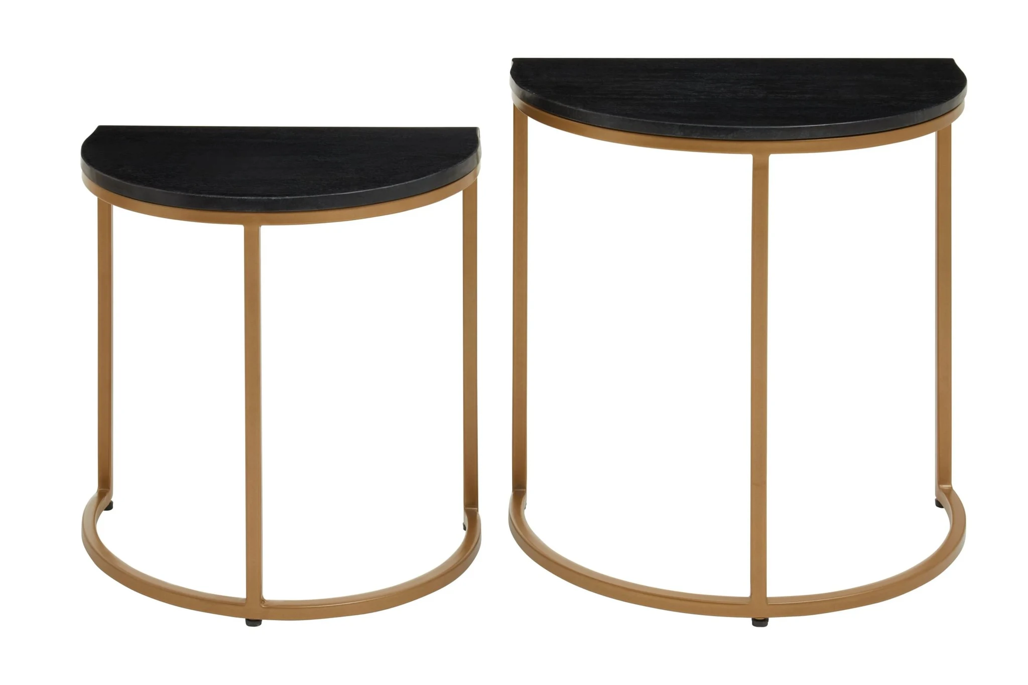 Varana Nest Of Two Half Moon Black Marble Top Tables - Tables, photo 7 of 8