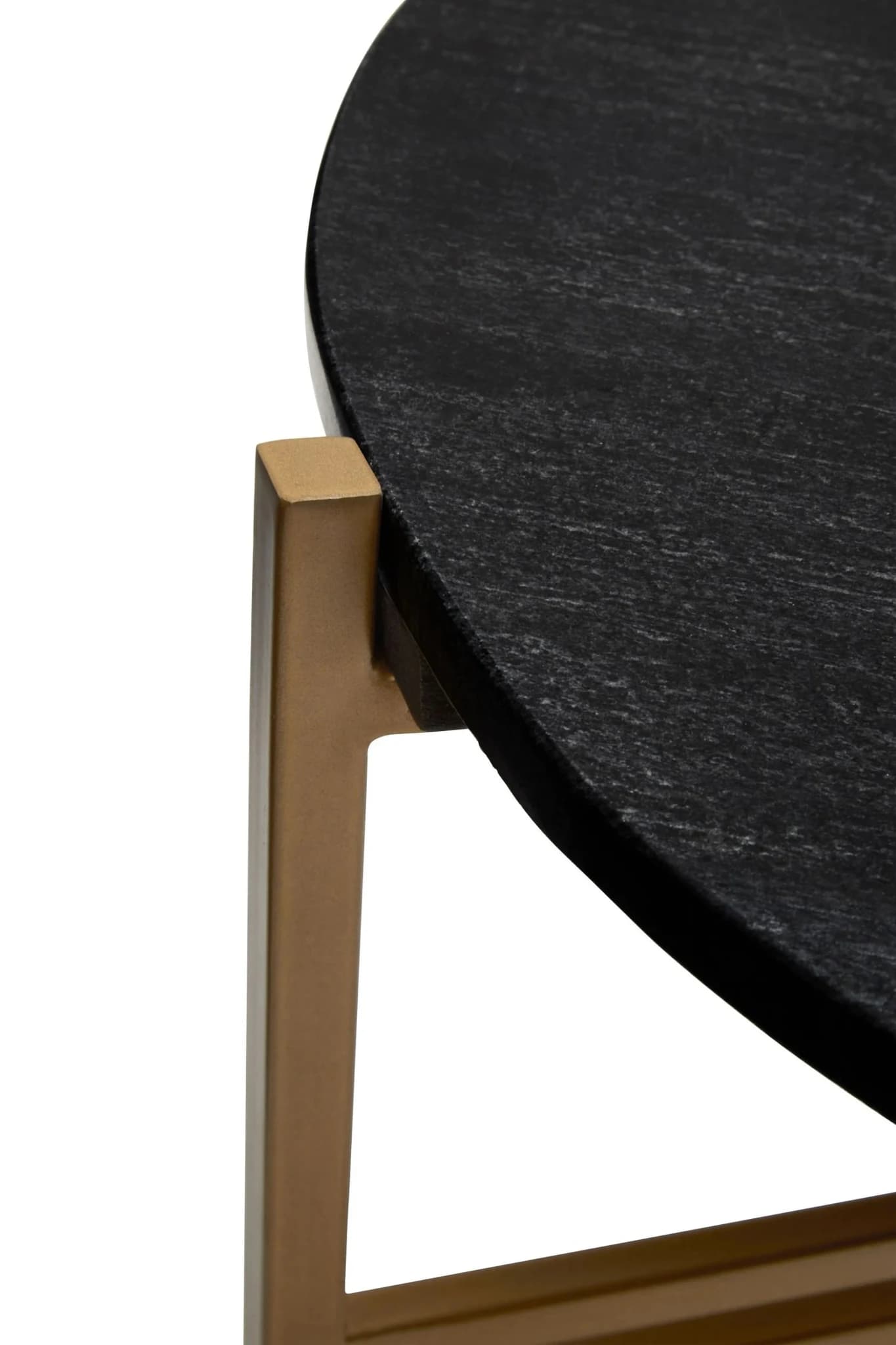 Varana Set of 2 Black Marble Top Round Side Table - Tables, photo 5 of 8