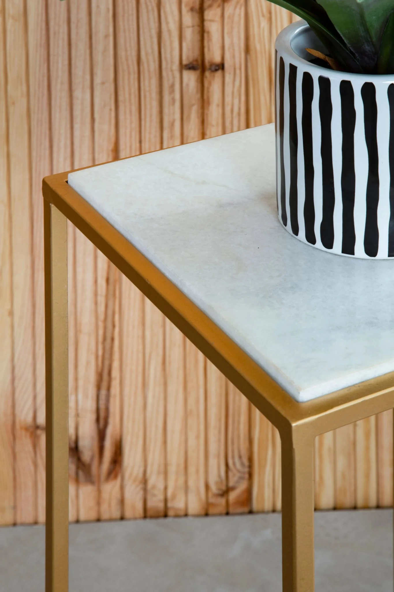 Mandoli White Marble and Gold Set of Tall Side Tables - Tables, photo 5 of 8