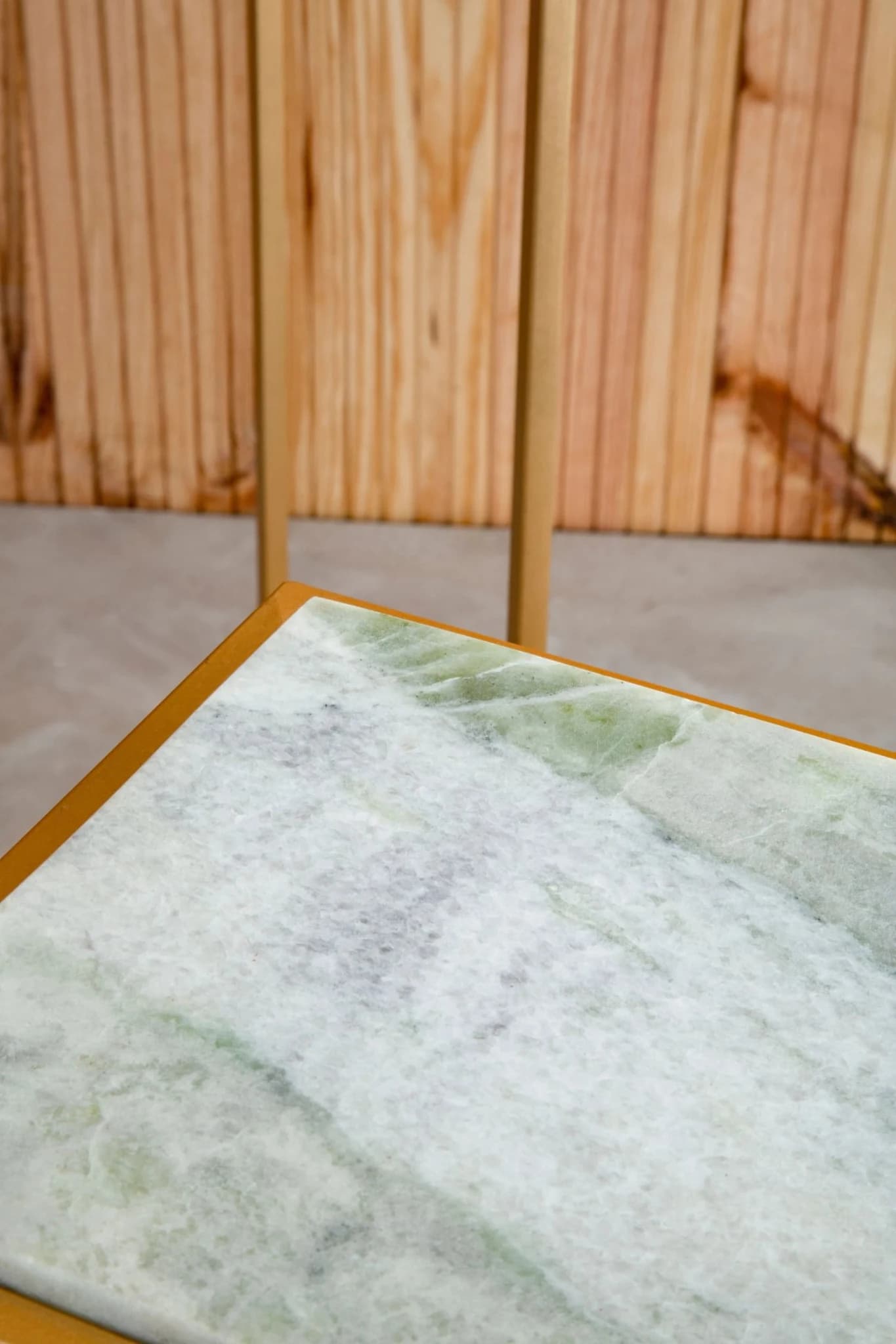 Mandoli White Marble and Gold Set of Tall Side Tables - Tables, photo 3 of 8