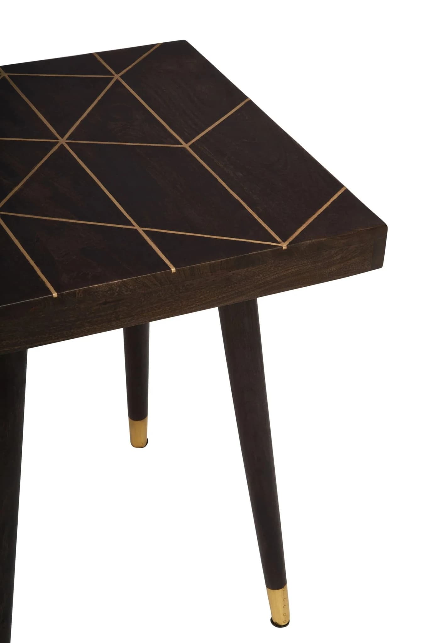 Naro Dark Mango Wood with Gold Inlay Side Table - Tables, photo 5 of 6