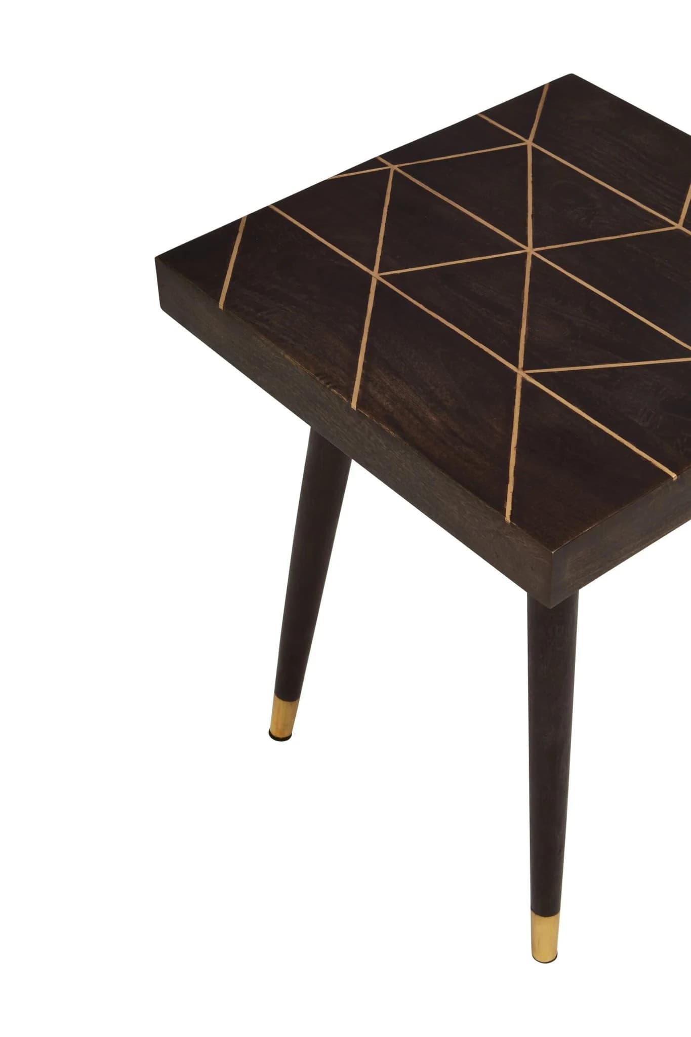 Naro Dark Mango Wood with Gold Inlay Side Table - Tables, photo 4 of 6