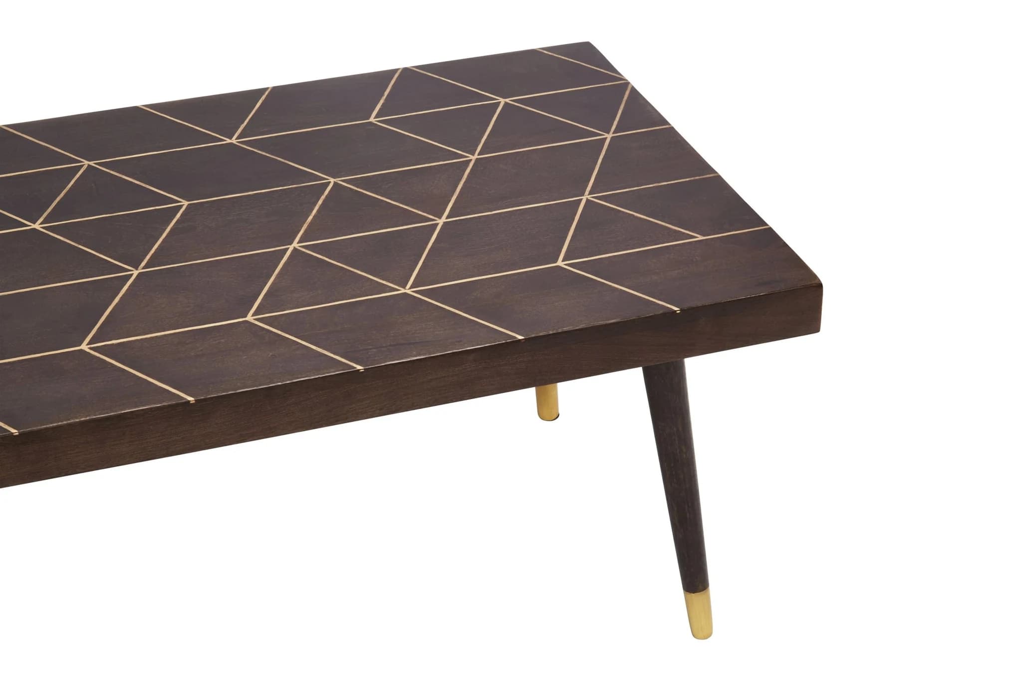 Naro Dark Mango Wood with Gold Inlay Coffee Table - Tables, photo 6 of 7