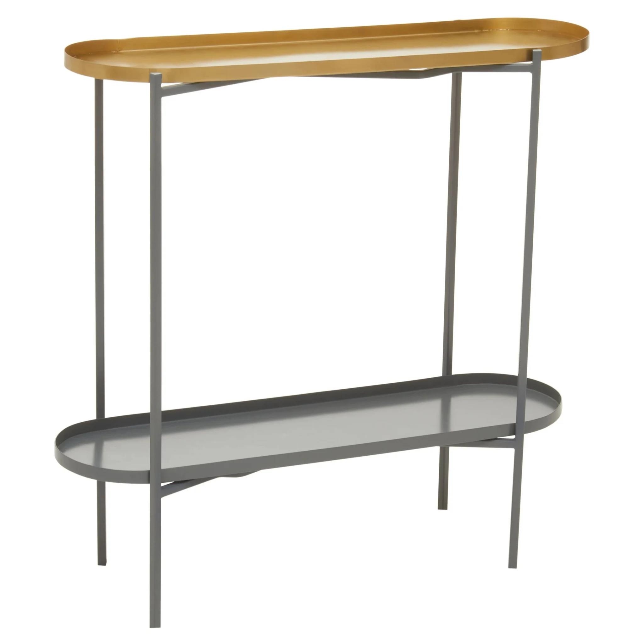 Kobra Grey and Gold Finish 2 Tier Console Table - Tables, photo 5 of 8