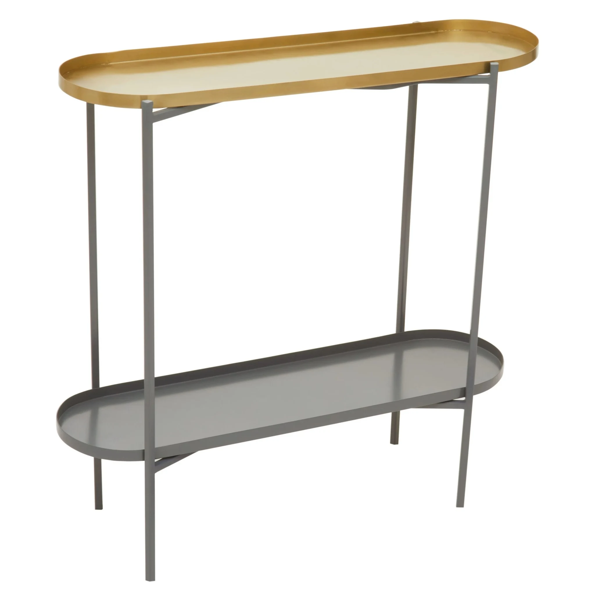 Kobra Grey and Gold Finish 2 Tier Console Table - Tables, photo 4 of 8