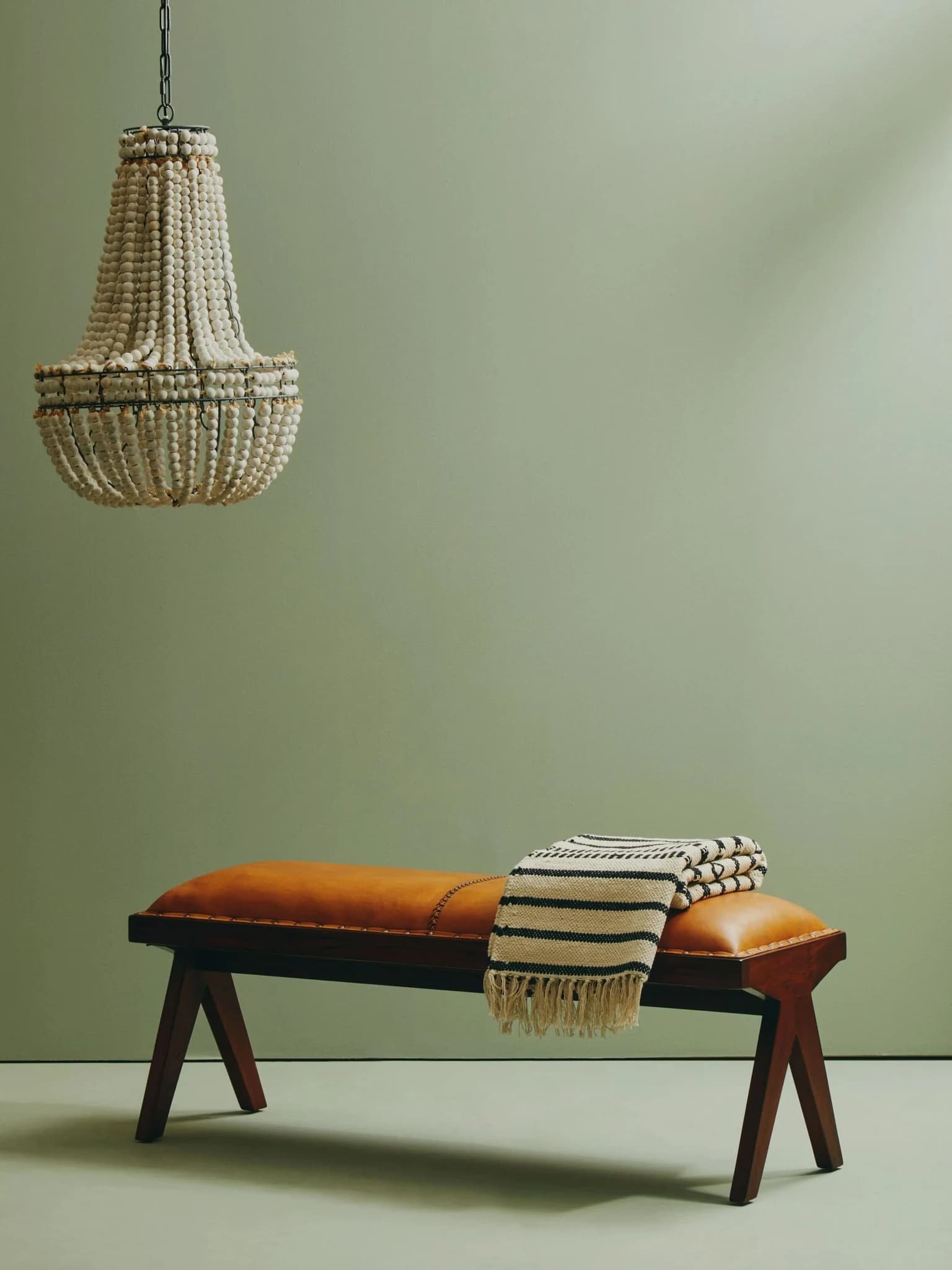 Inca Tan Leather Bench - Seating, photo 4 of 8