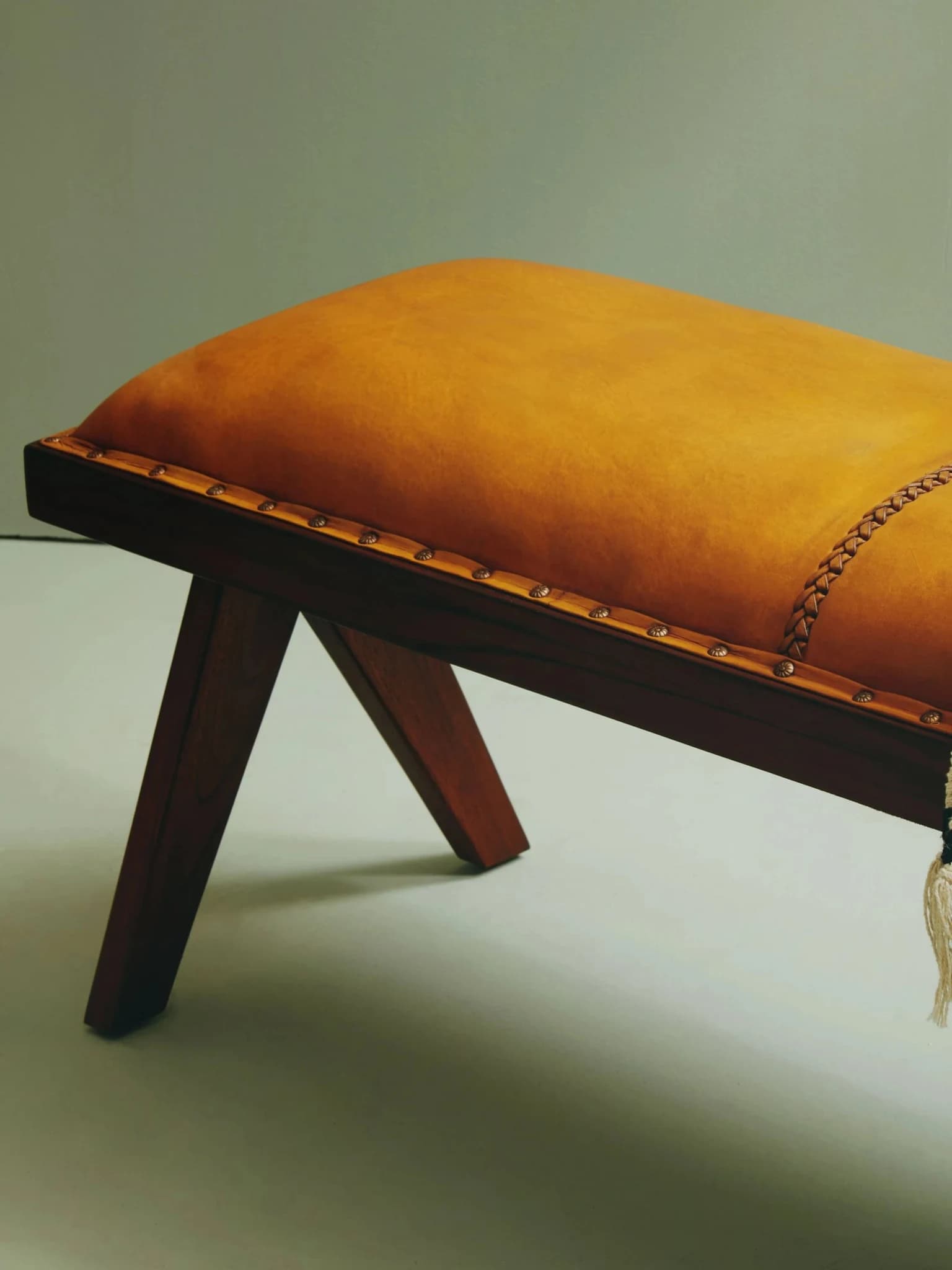 Inca Tan Leather Bench - Seating, photo 2 of 8