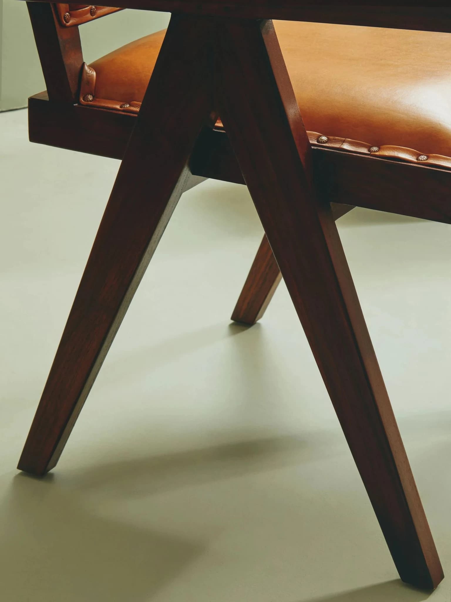 Inca Tan Leather and Teak Frame Dining Chair - Seating, photo 2 of 8