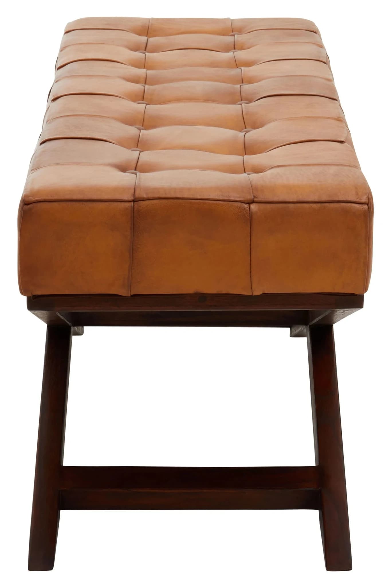 Inca Brown Leather Bench with Cedarwood Base - Seating, photo 5 of 8