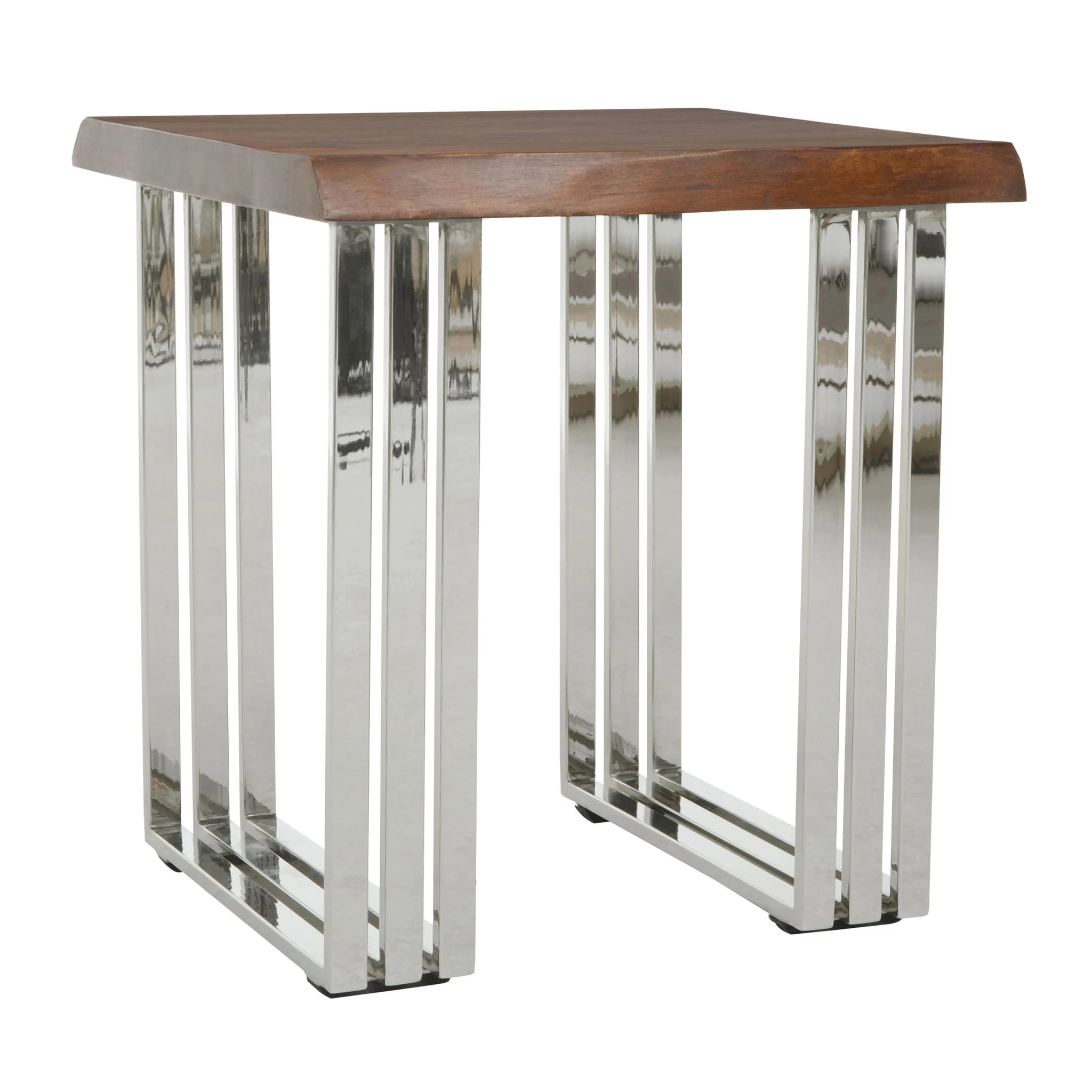 Hampstead Acacia Wood Side Table with Silver Legs - Tables, photo 3 of 7