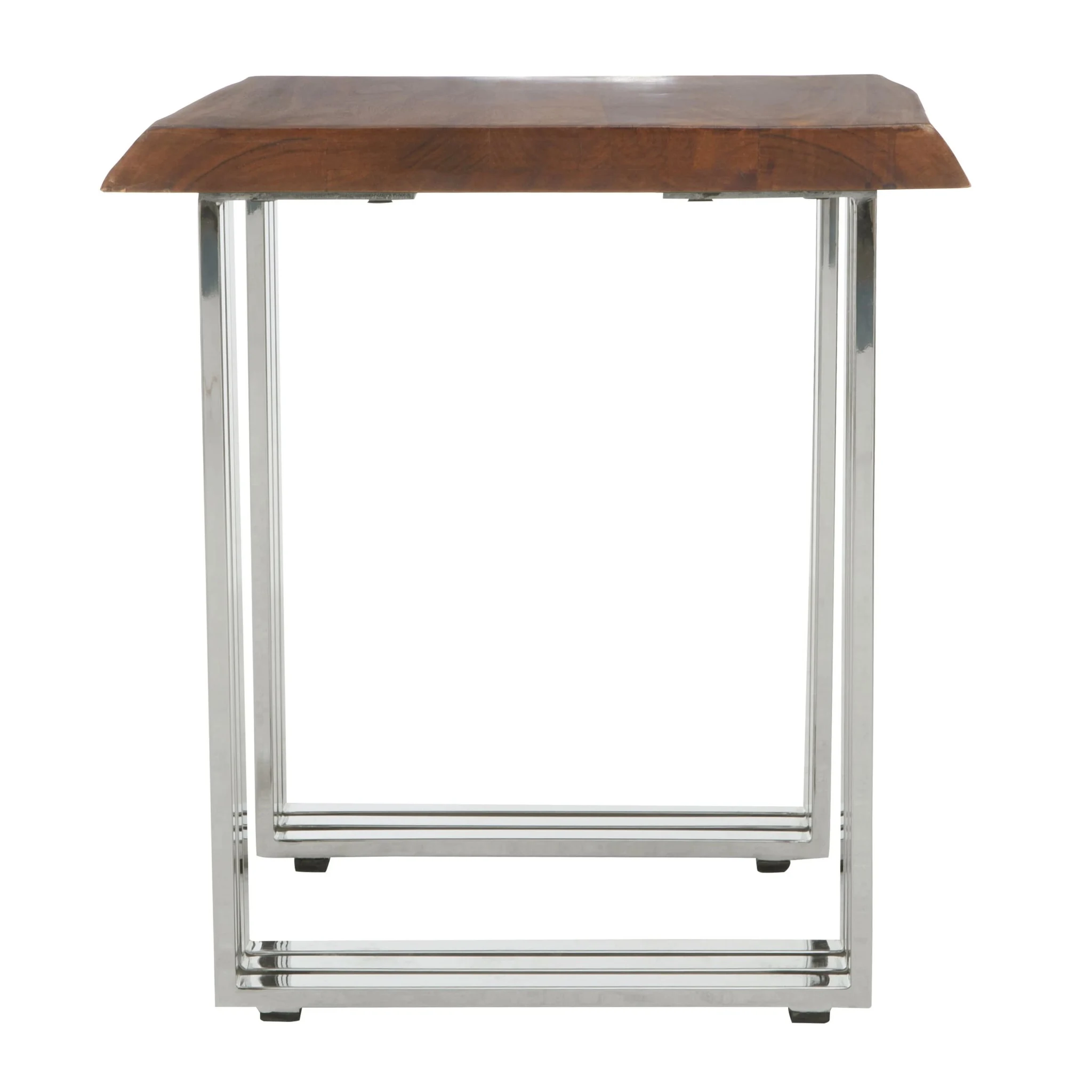 Hampstead Acacia Wood Side Table with Silver Legs - Tables, photo 2 of 7