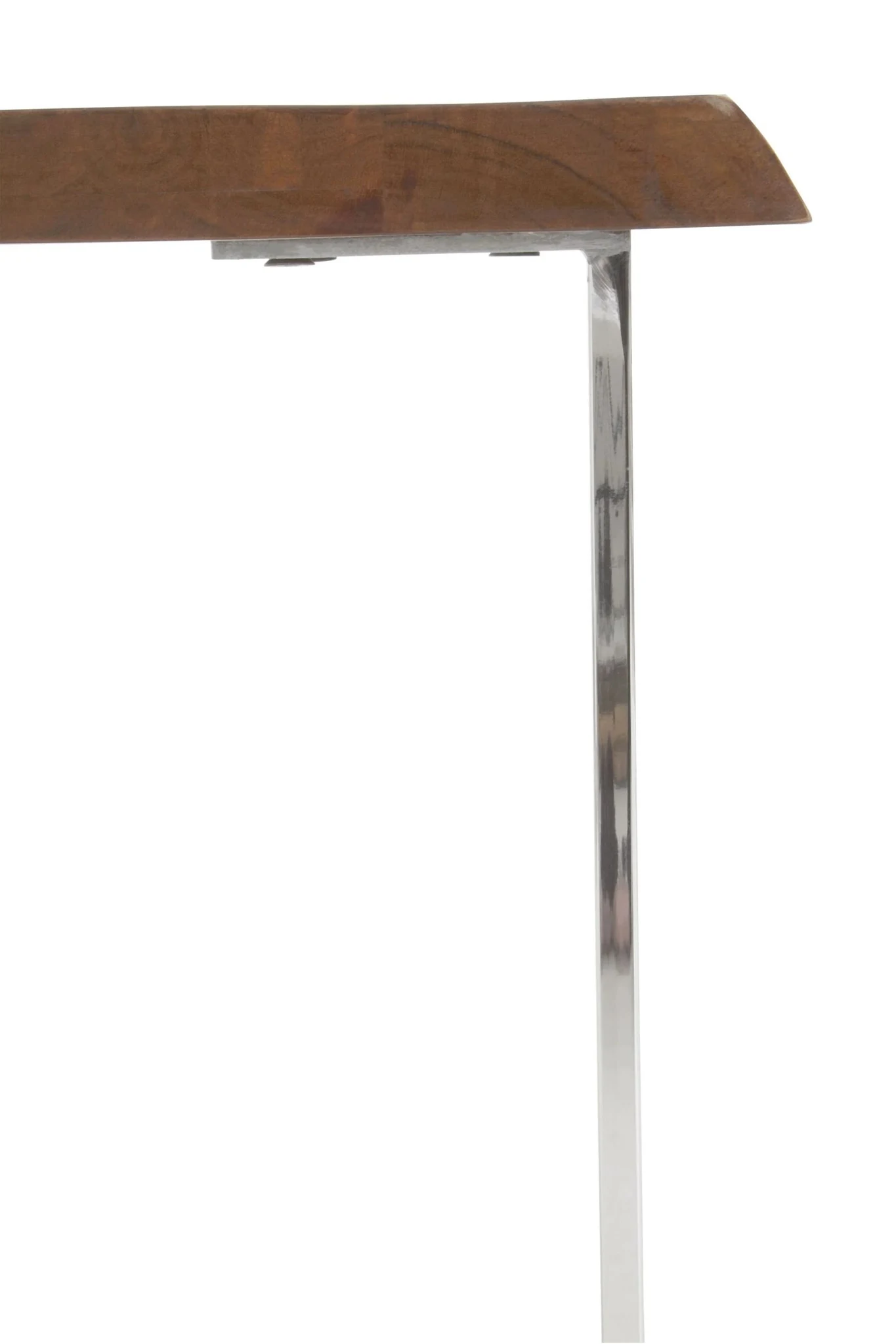 Hampstead Acacia Wood Side Table with Silver Legs - Tables, photo 5 of 7