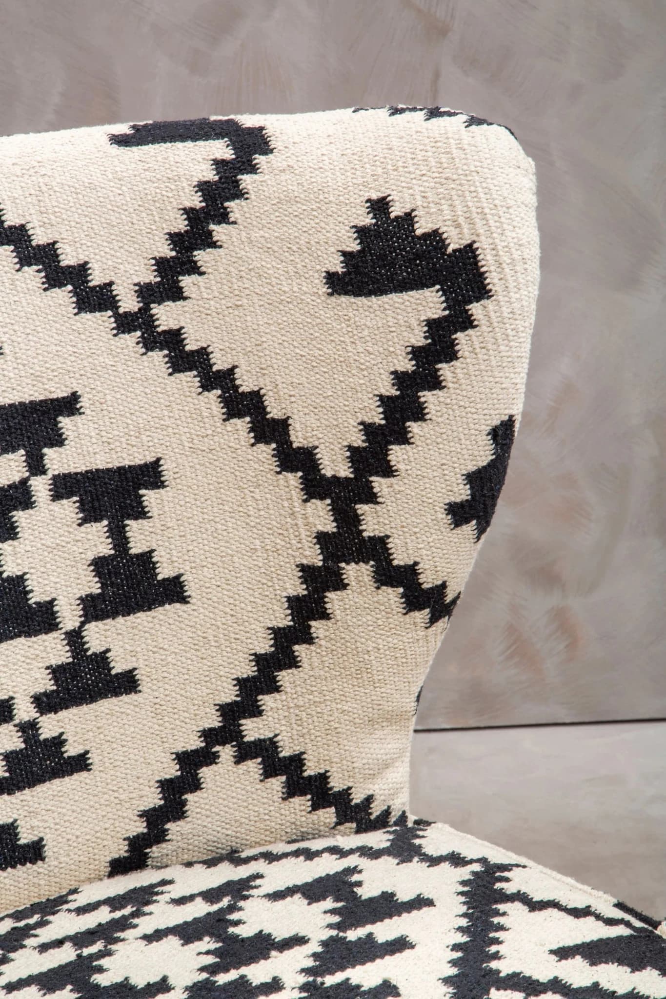Cefena White and Black Berber Style Mango Wood Chair - Seating, photo 5 of 8
