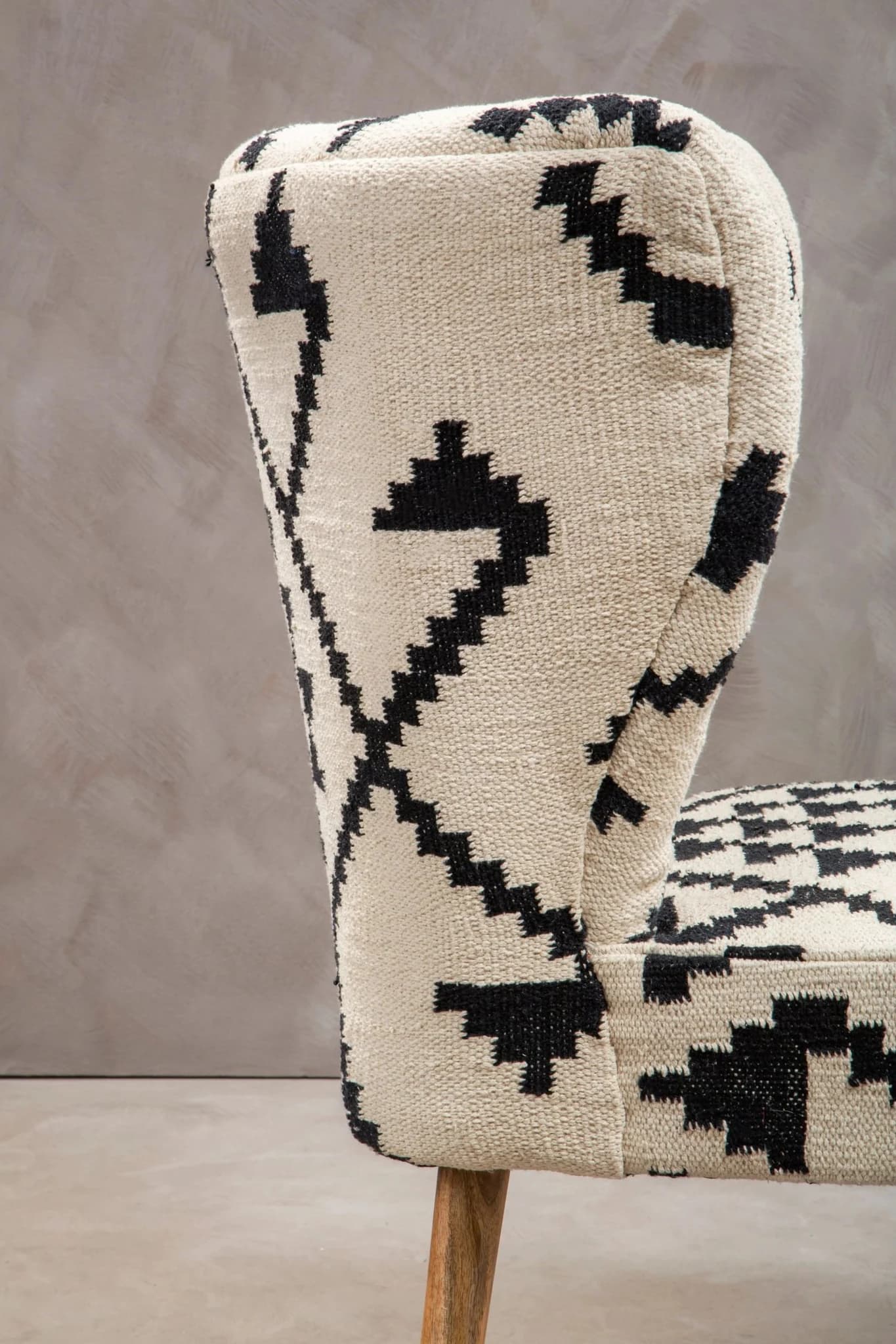 Cefena White and Black Berber Style Mango Wood Chair - Seating, photo 3 of 8