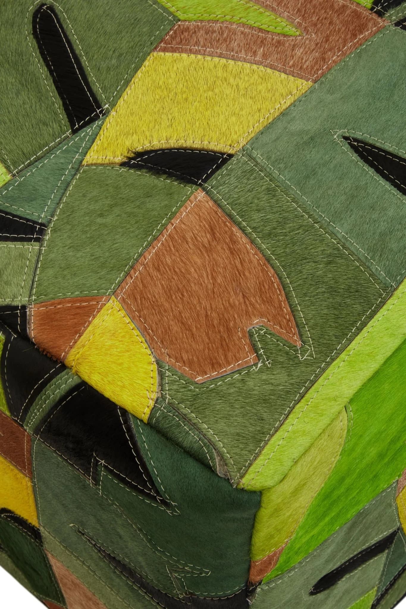 Safira Botanical Leather Pouffe - Decorative, photo 5 of 7