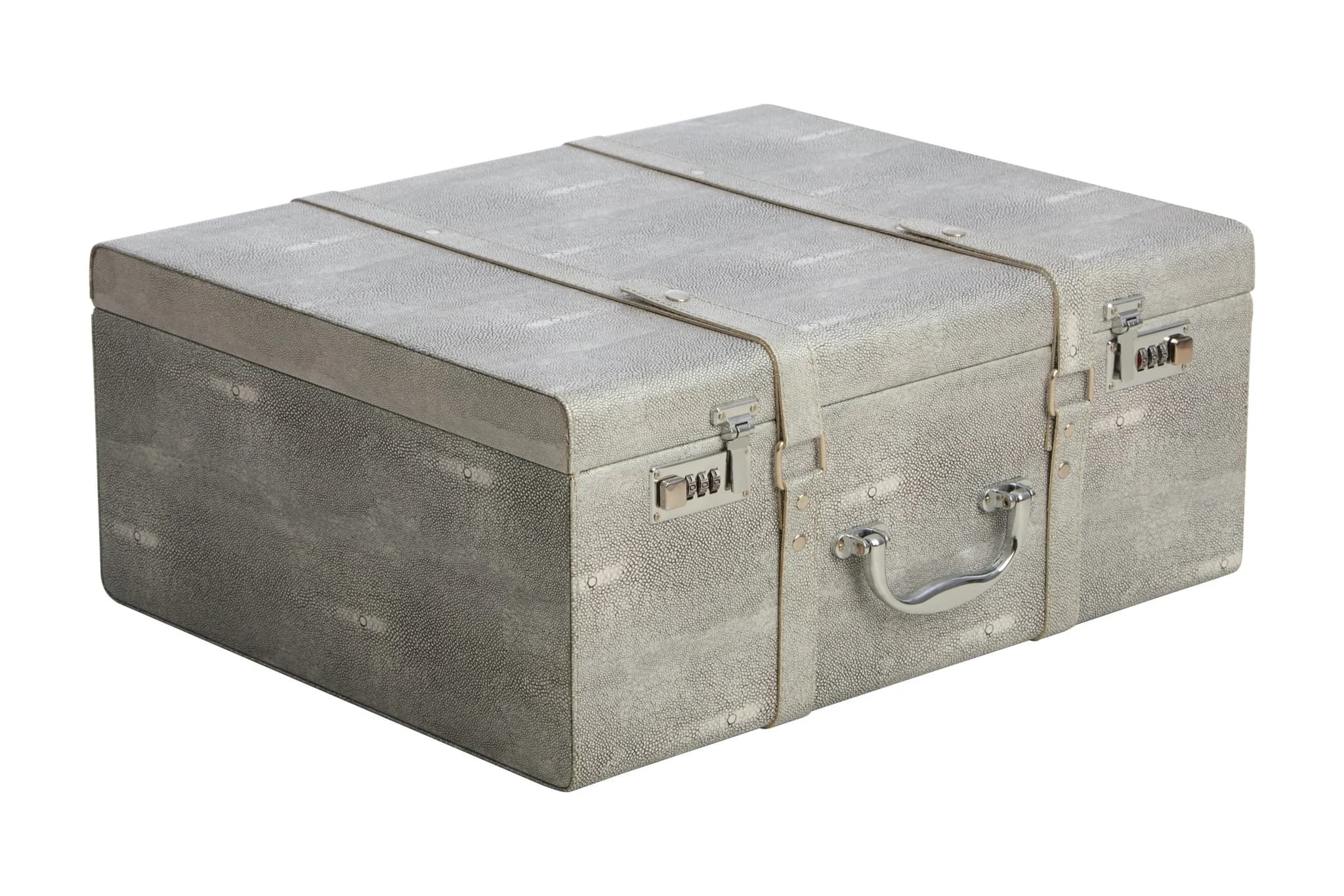 Cardona Set Of Three Grey Shagreen Effect Storage Trunks - Bookcases & shelving, photo 8 of 8