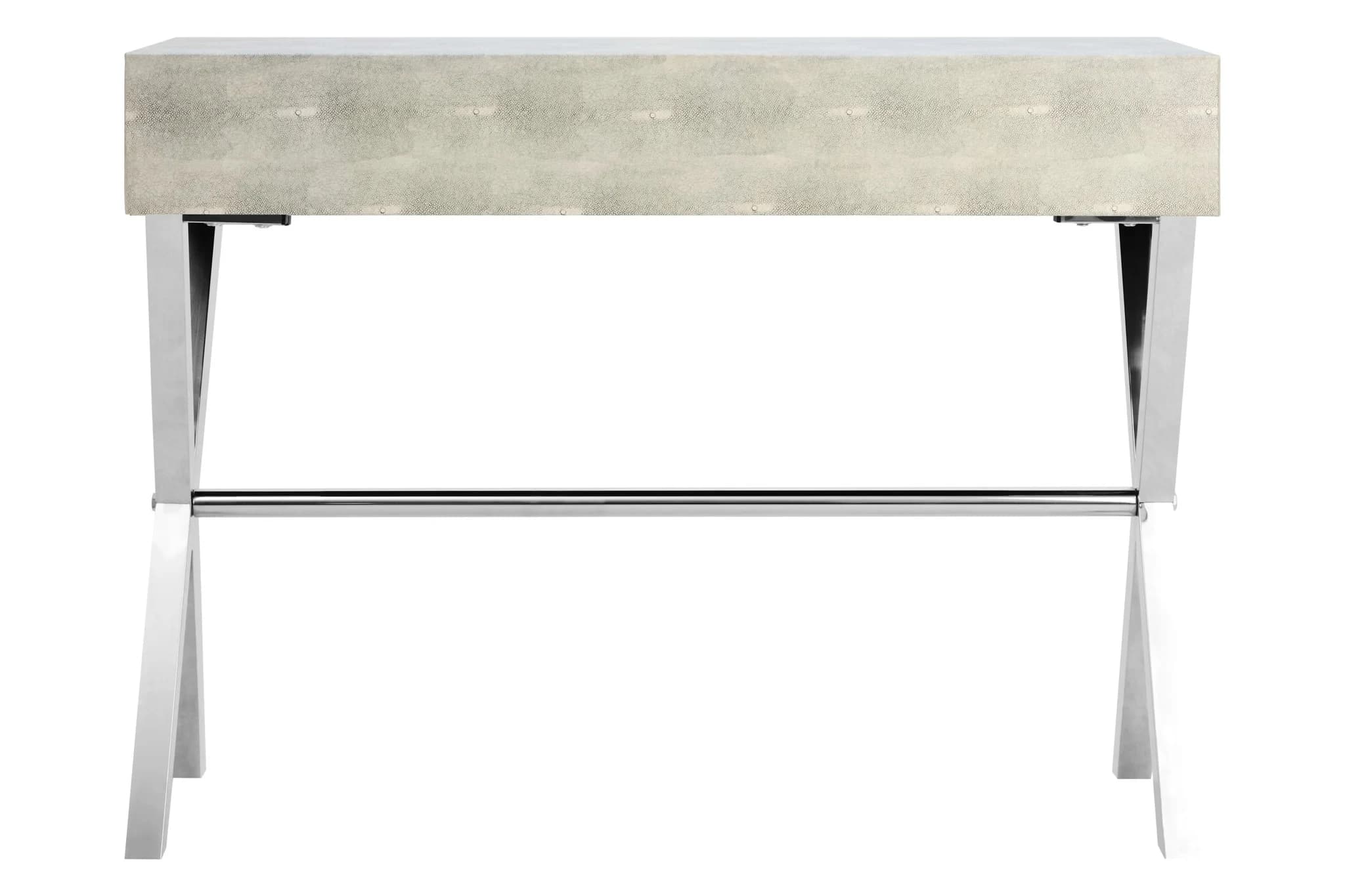 Cardona Two Drawer Grey Shagreen Effect Console Table - Tables, photo 2 of 8