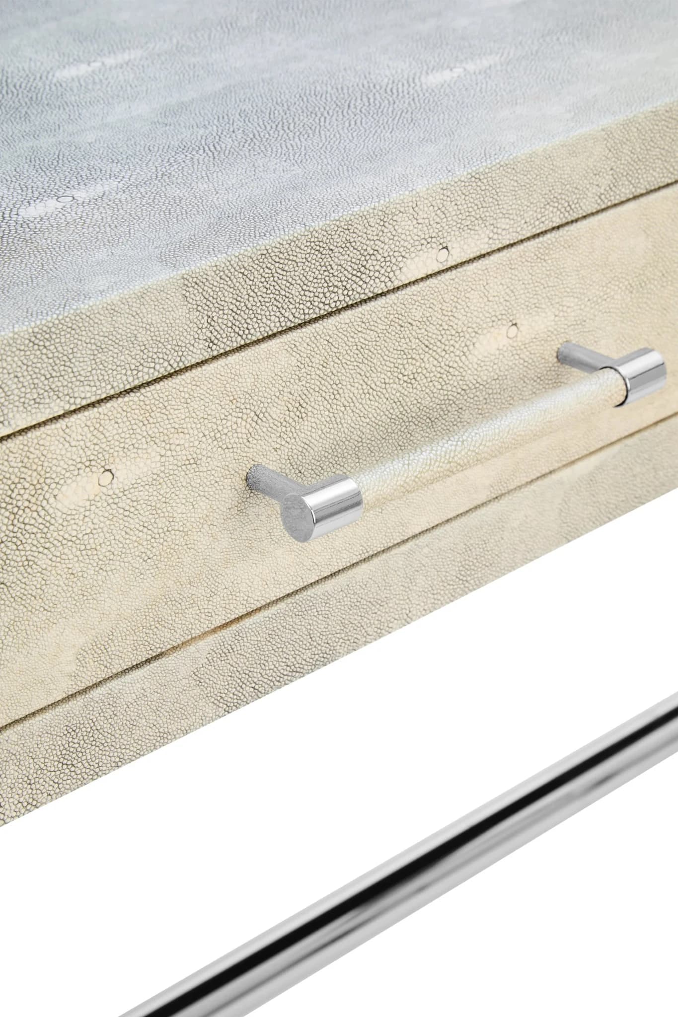 Cardona Two Drawer Grey Shagreen Effect Console Table - Tables, photo 6 of 8