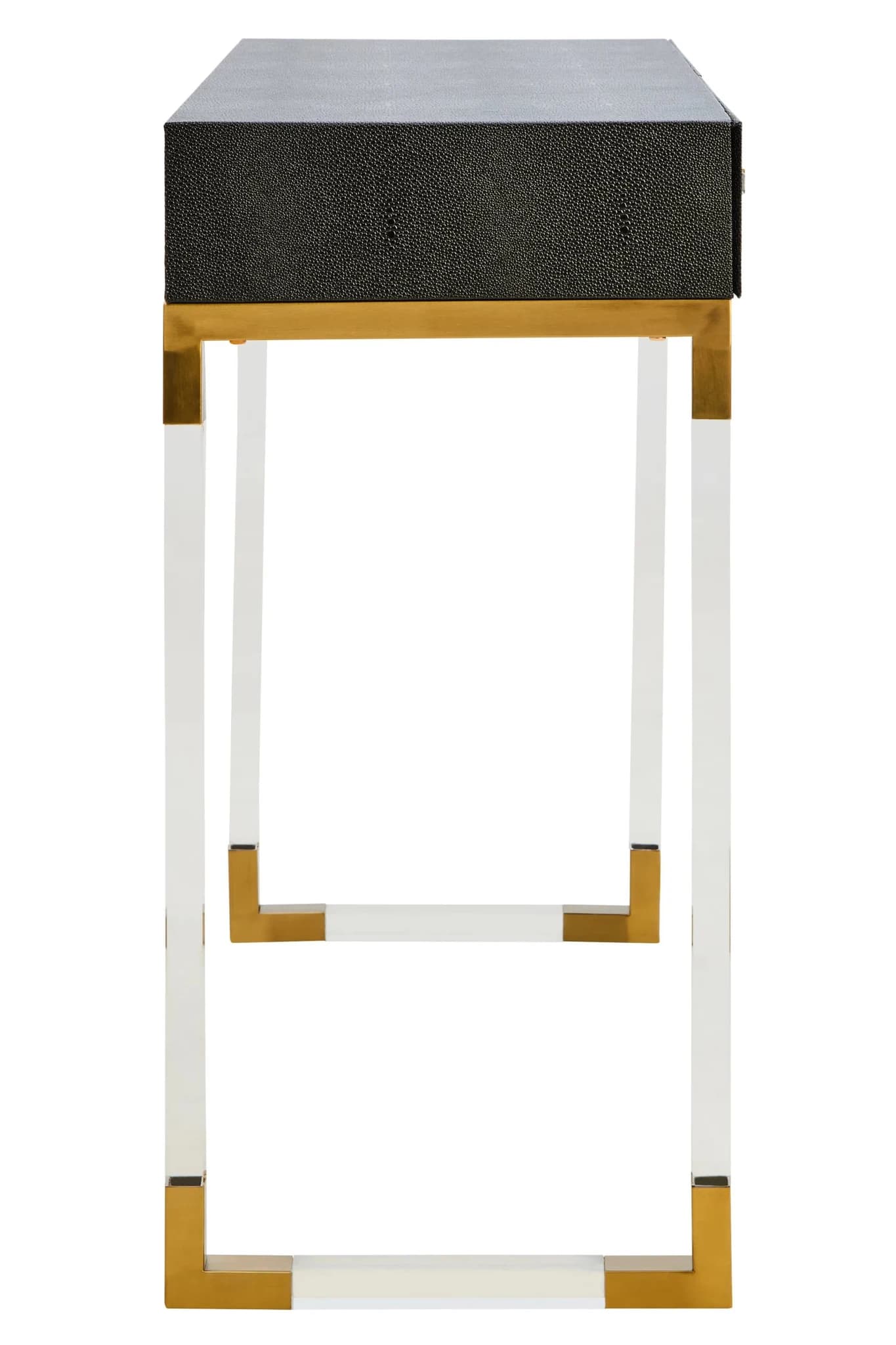 Cardona Black Shagreen Effect 2 Drawer Console Table - Tables, photo 3 of 8