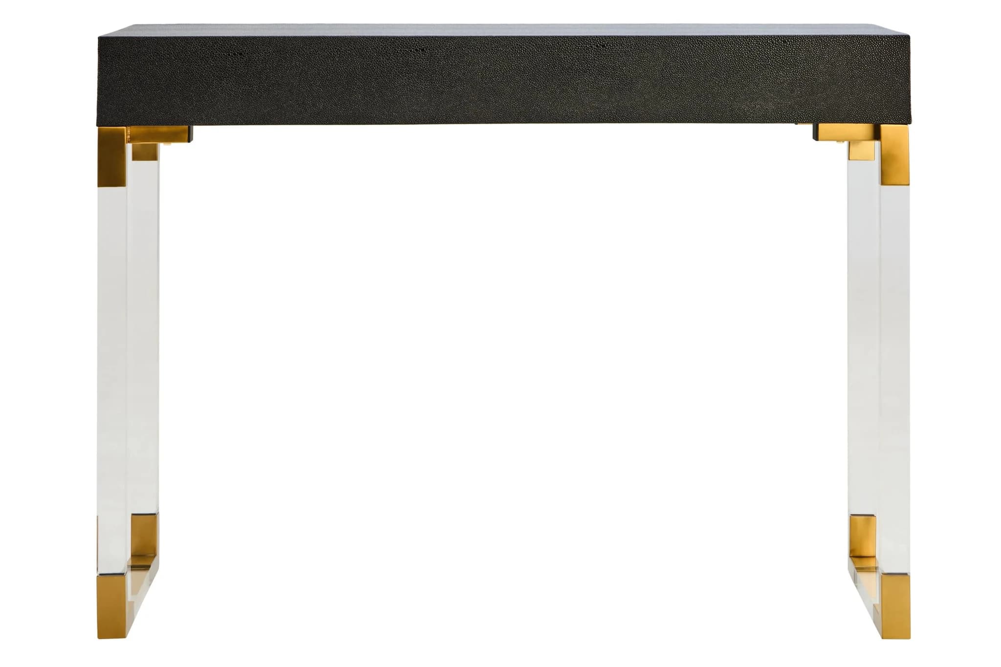 Cardona Black Shagreen Effect 2 Drawer Console Table - Tables, photo 2 of 8