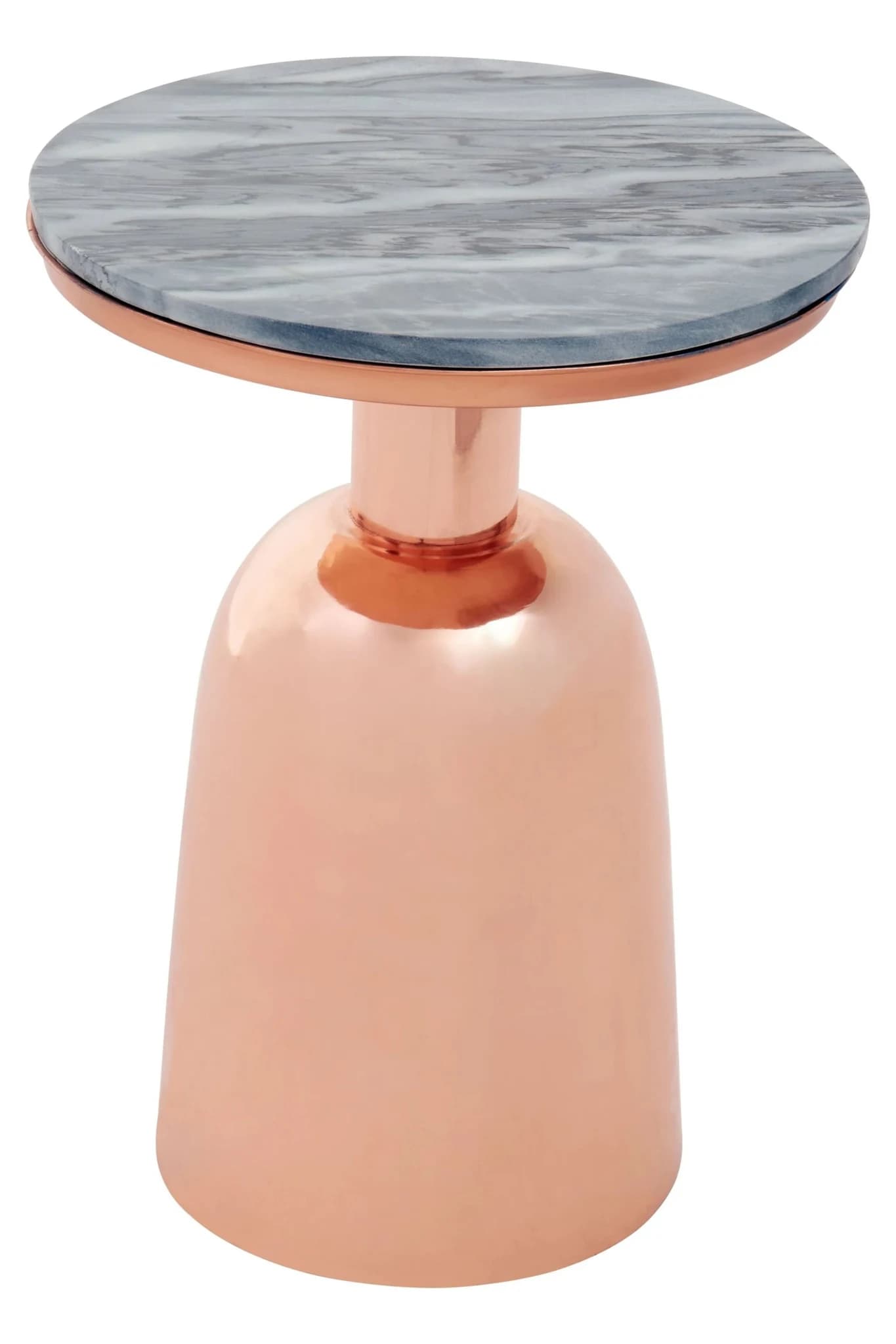 Amira Black Marble Top Copper Base Side Table. - Tables, photo 2 of 6
