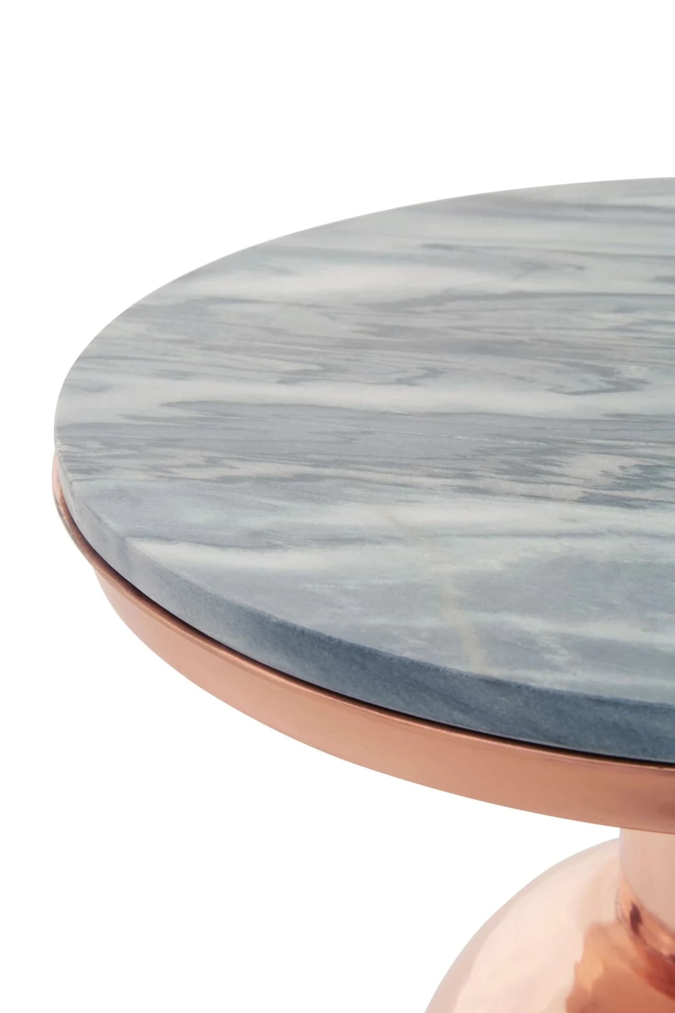 Amira Black Marble Top Copper Base Side Table. - Tables, photo 4 of 6