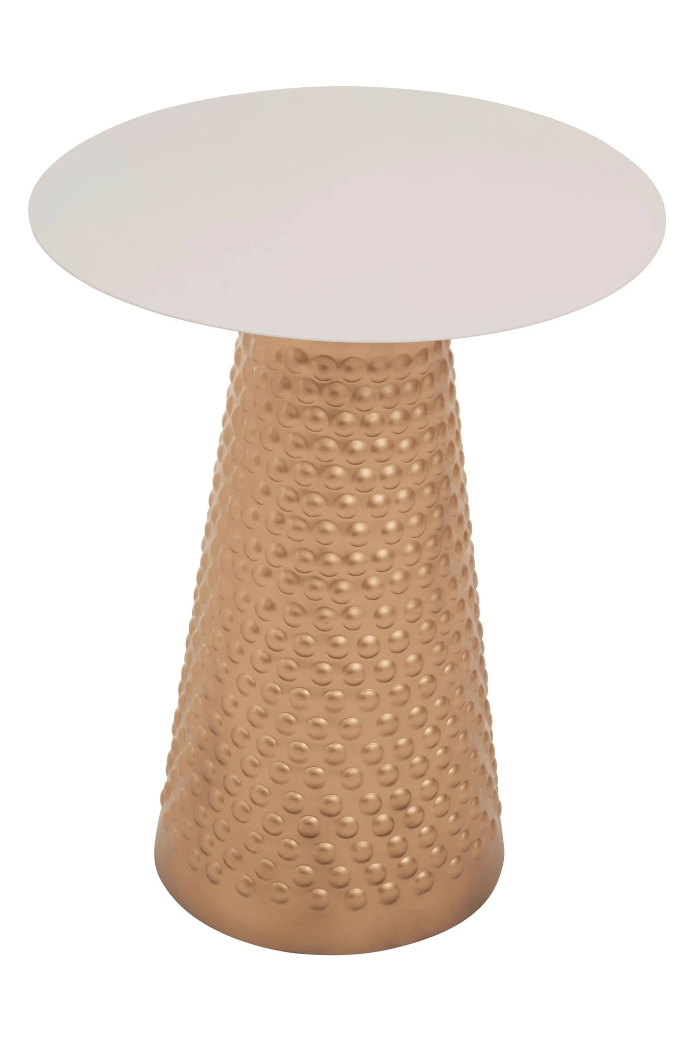 Amira White Top Gold Base Side Table - Tables, photo 7 of 8