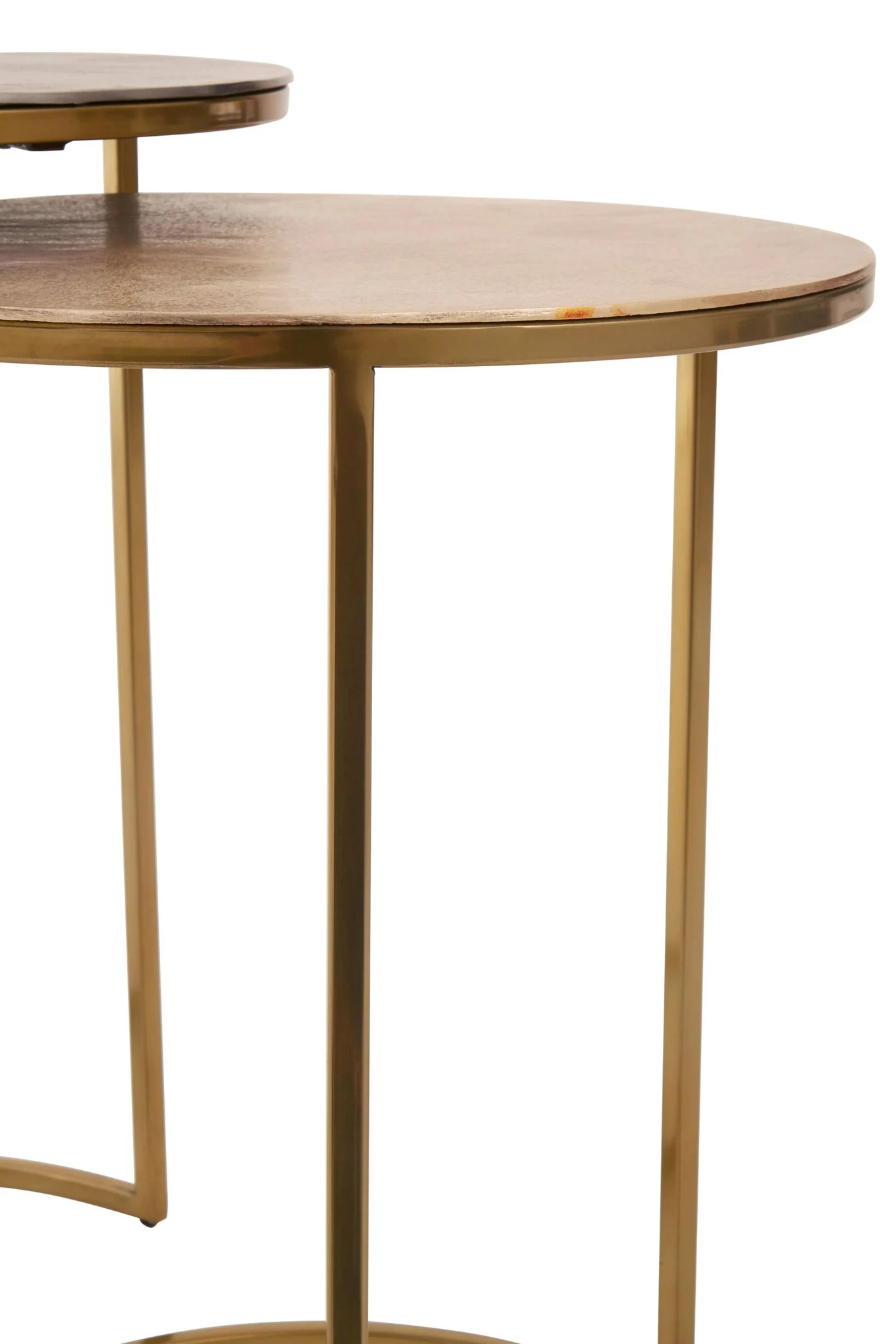 Amira Gold and Zinc Finish Set of 2 Nesting Tables - Tables, photo 3 of 5