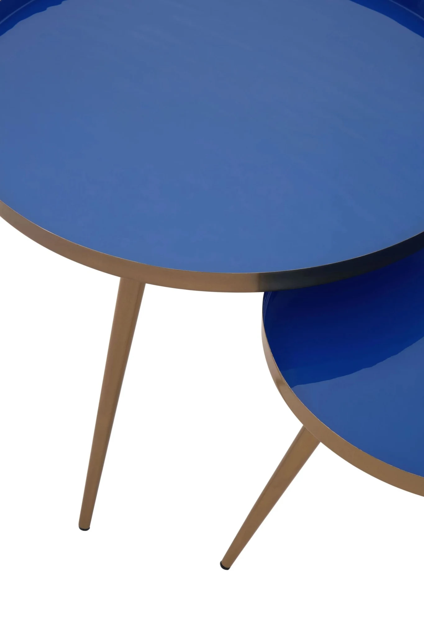Amira Blue Enamel Set of 2 Side Tables - Tables, photo 7 of 7
