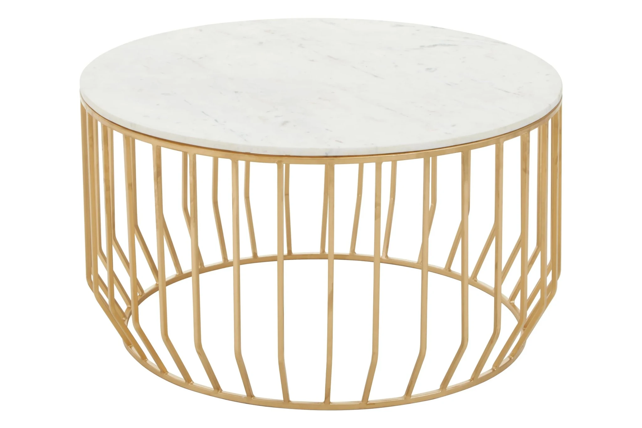 Pali White Marble And Gold Coffee Table. - Tables, photo 2 of 5