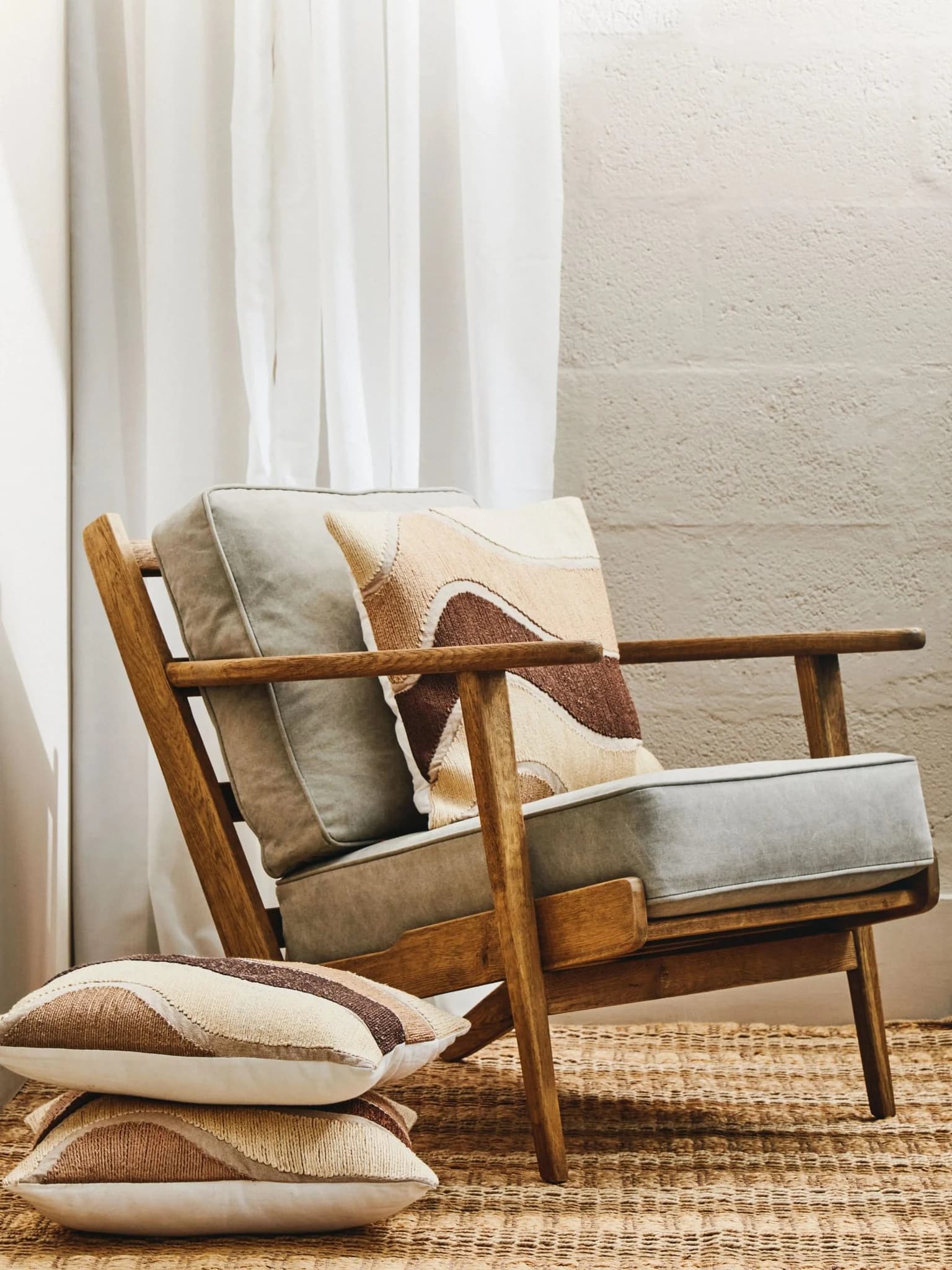 Hector Natural Linen and Oak Wood Armchair - Seating, photo 3 of 8