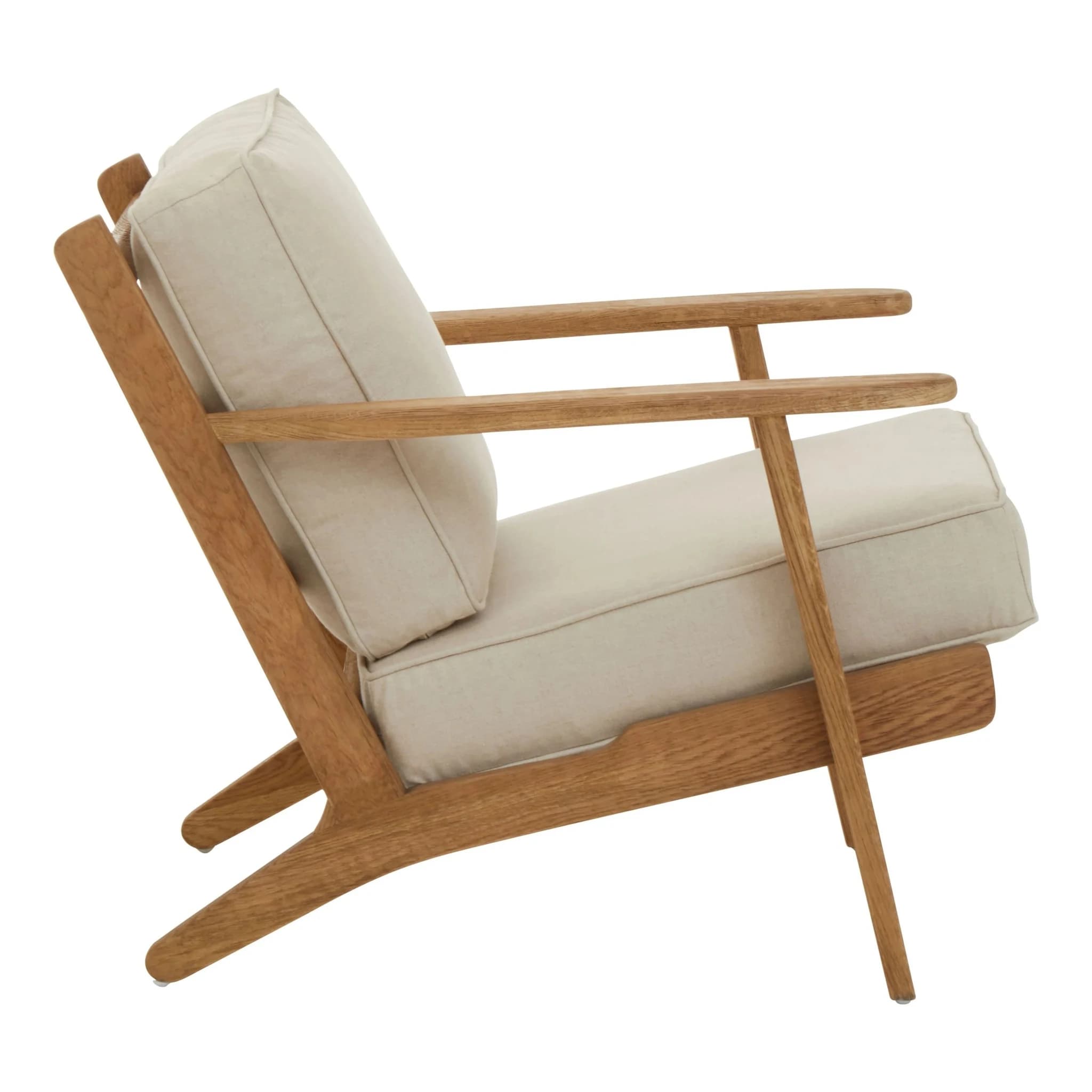 Hector Natural Linen and Oak Wood Armchair - Seating, photo 5 of 8