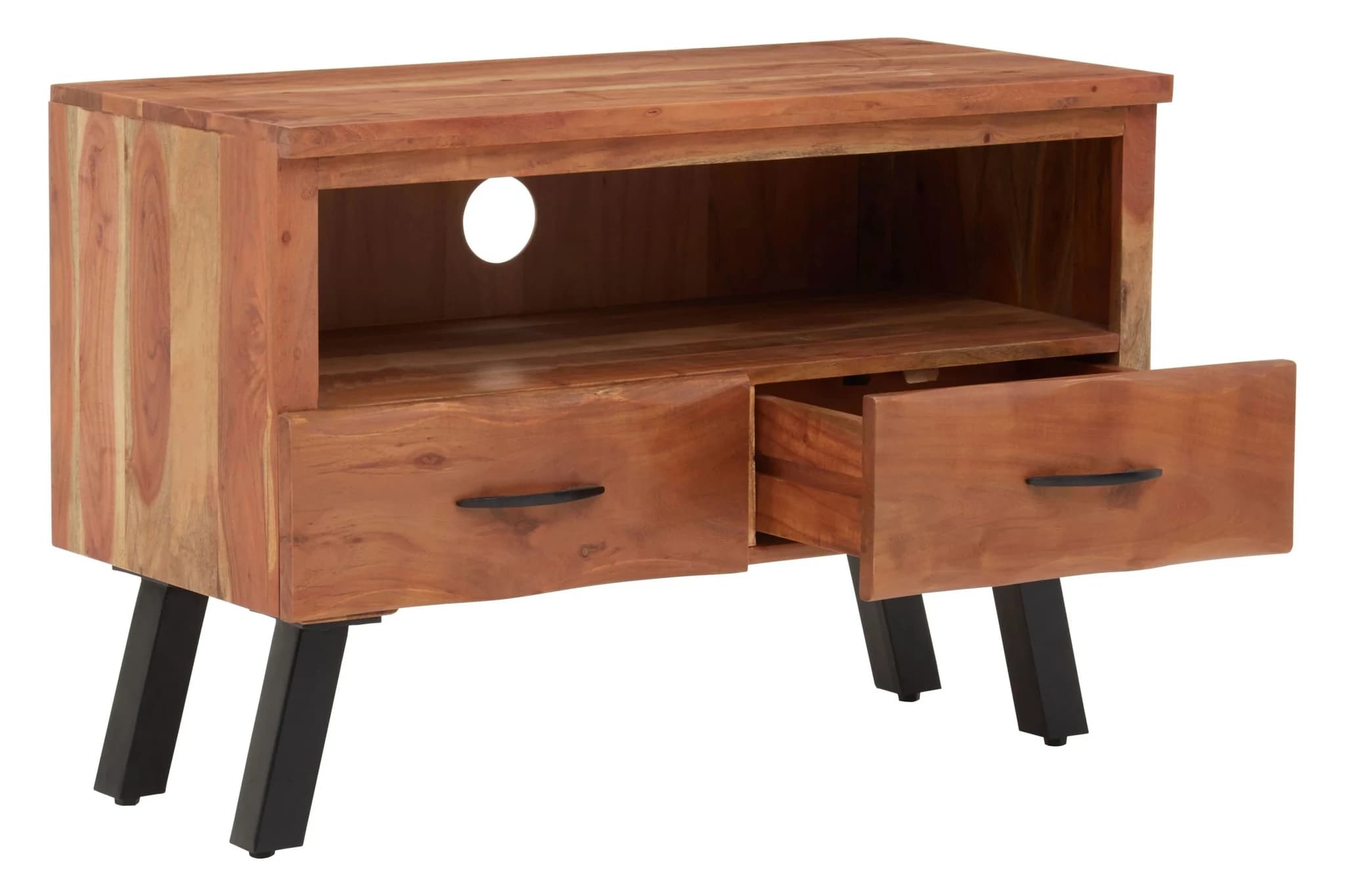 Nashik Two Drawer Acacia Media Unit - Bookcases & shelving, photo 4 of 8