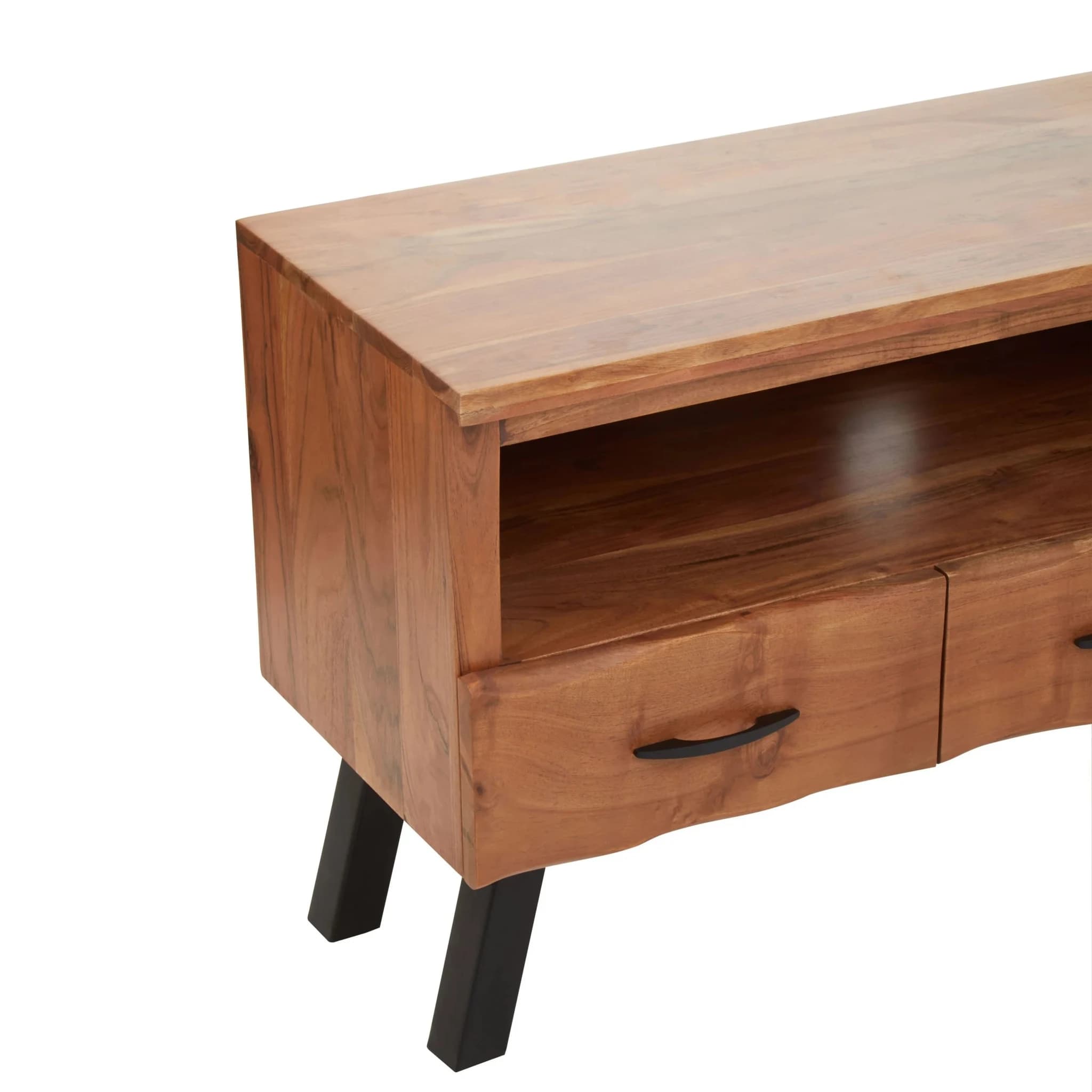 Nashik Two Drawer Acacia Media Unit - Bookcases & shelving, photo 8 of 8