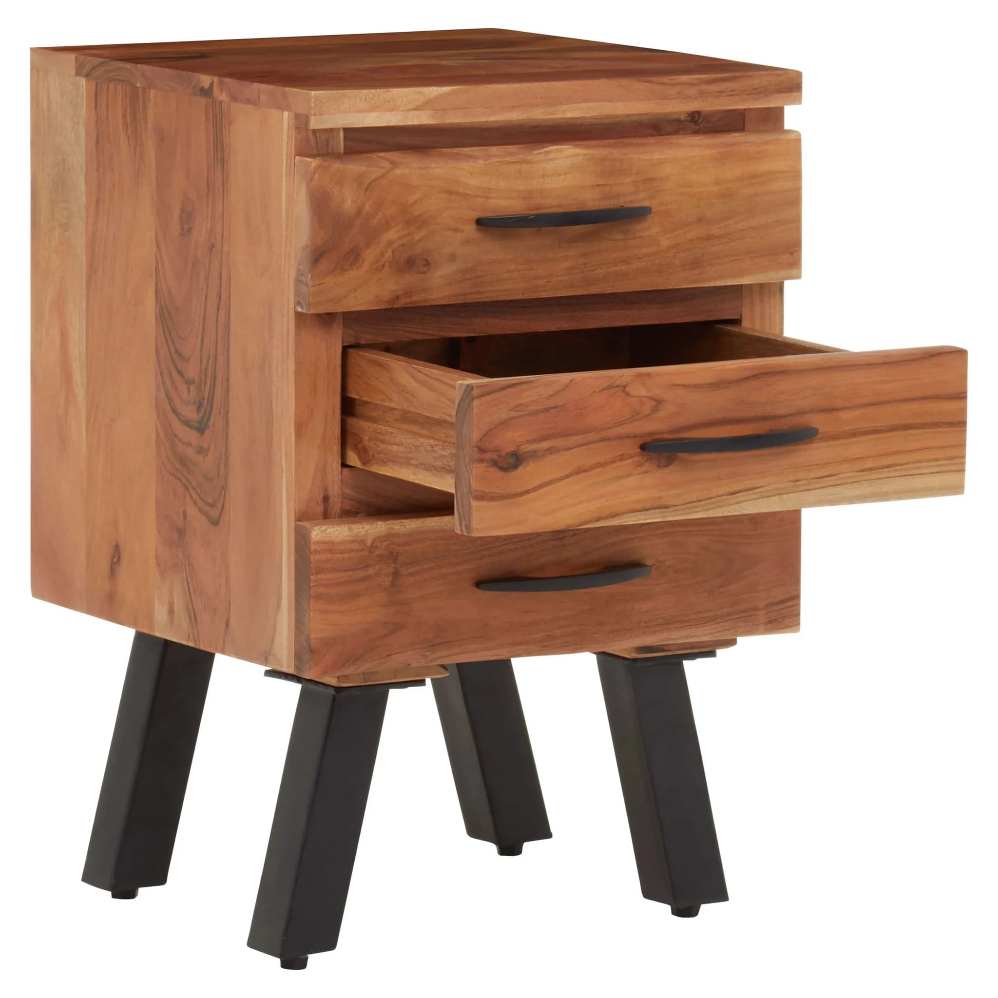 Nashik Three Drawer Acacia Side Table - Tables, photo 4 of 8