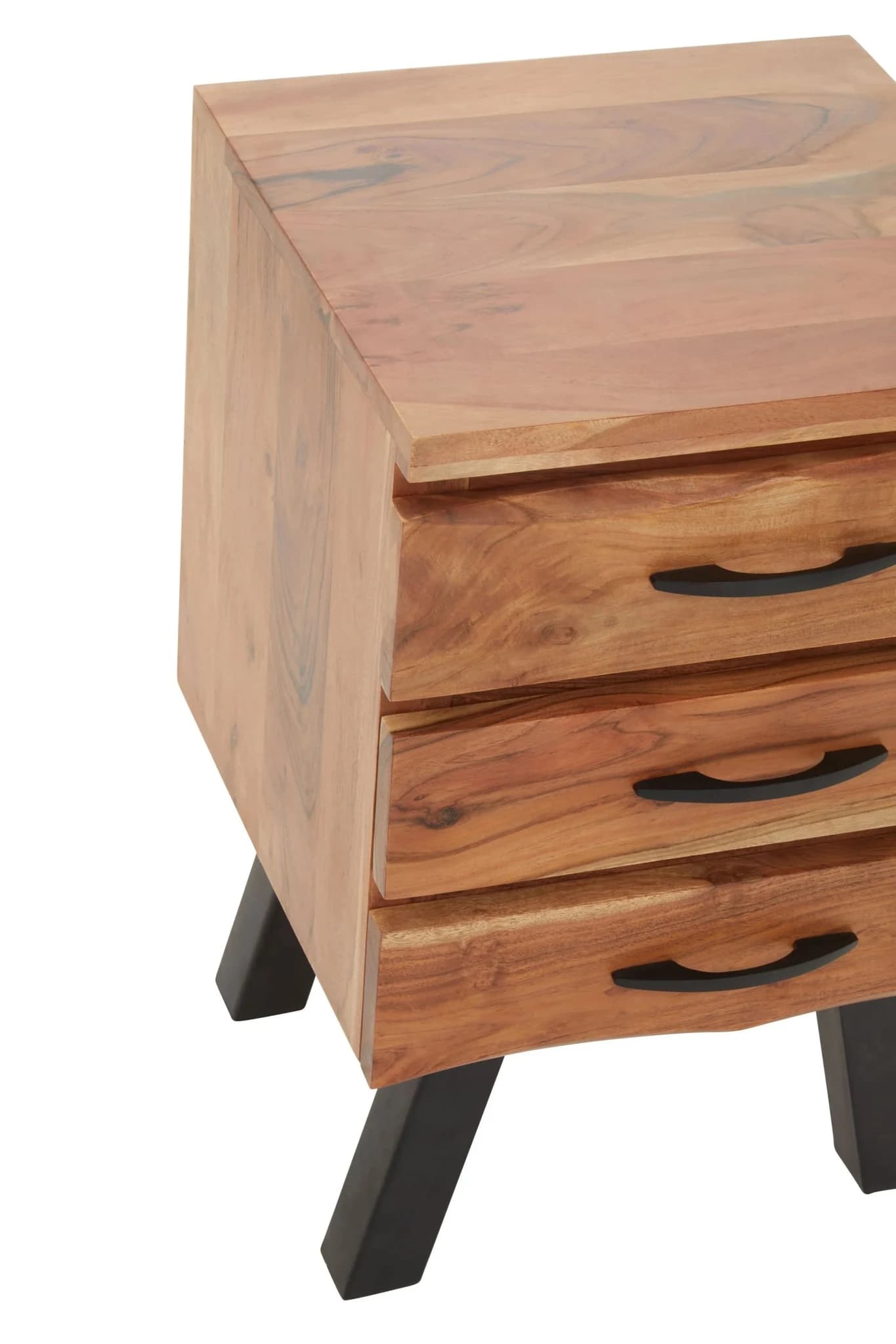 Nashik Three Drawer Acacia Side Table - Tables, photo 8 of 8