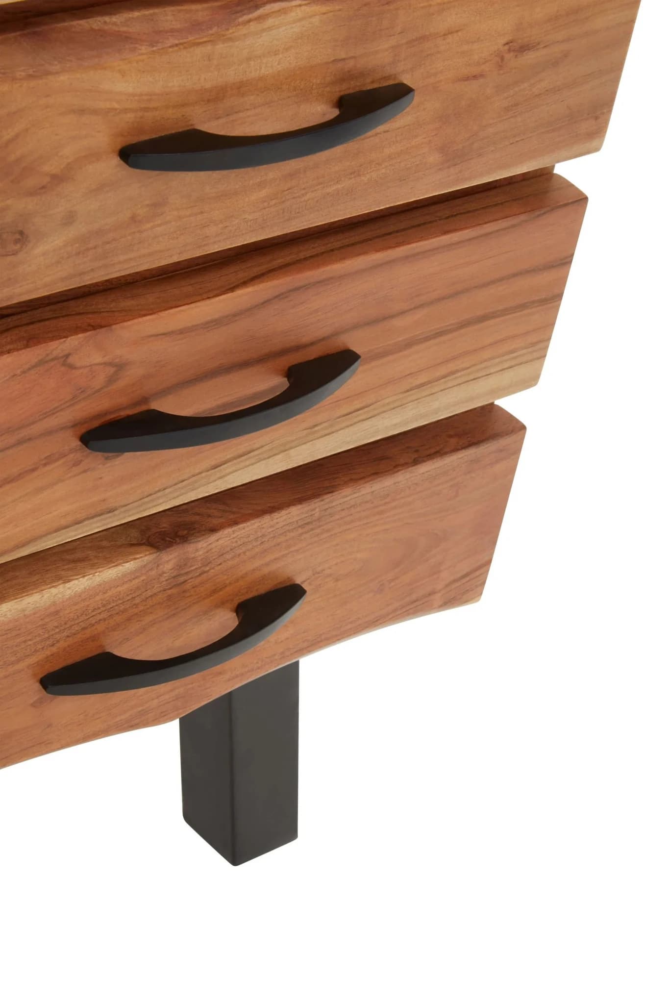 Nashik Three Drawer Acacia Side Table - Tables, photo 7 of 8