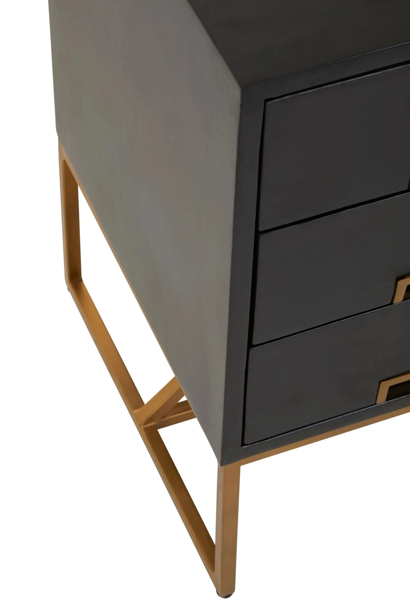 Kochi Black Mango Wood Side Table with 3 Drawers - Tables, photo 8 of 8