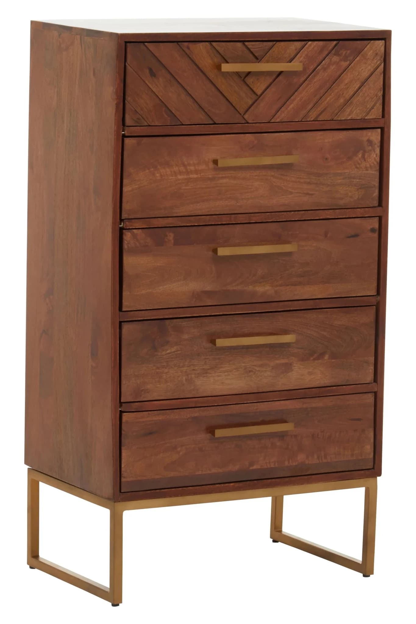 Gaya Mango Wood Chest of 5 Drawers - Furniture, photo 5 of 8