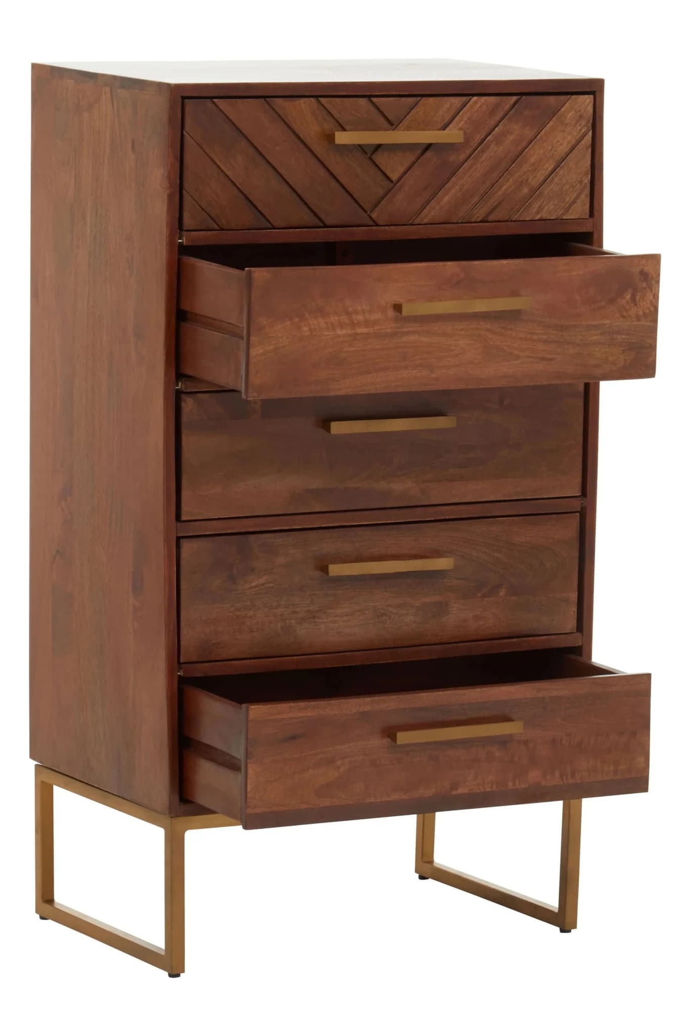 Gaya Mango Wood Chest of 5 Drawers - Furniture, photo 4 of 8