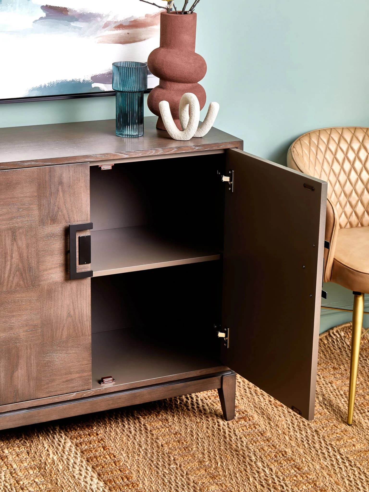 Dimaro Antique Grey Two Door Sideboard - Bookcases & shelving, photo 2 of 8