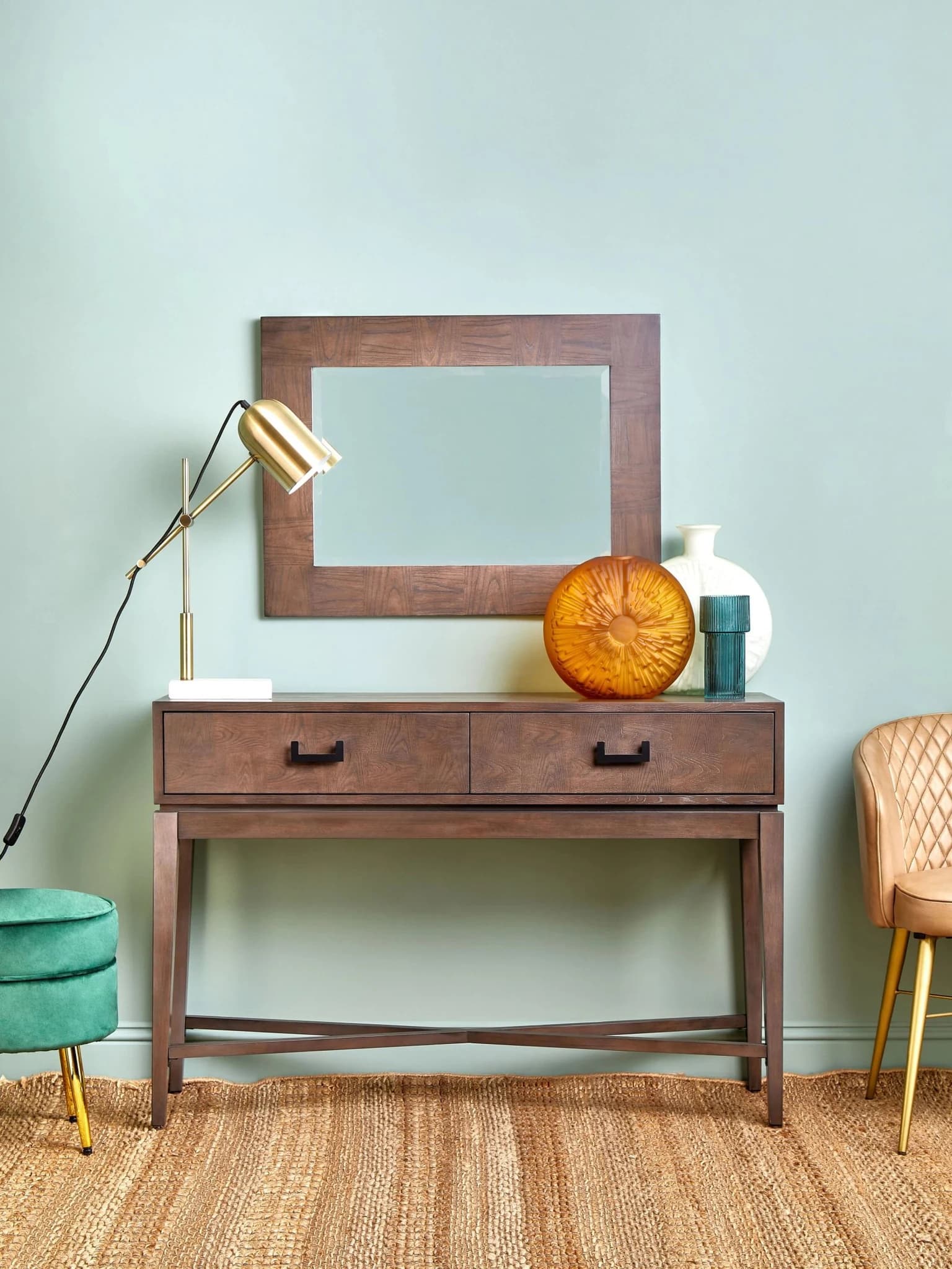 Dimaro Antique Grey Two Drawer Console Table - Tables, photo 6 of 8