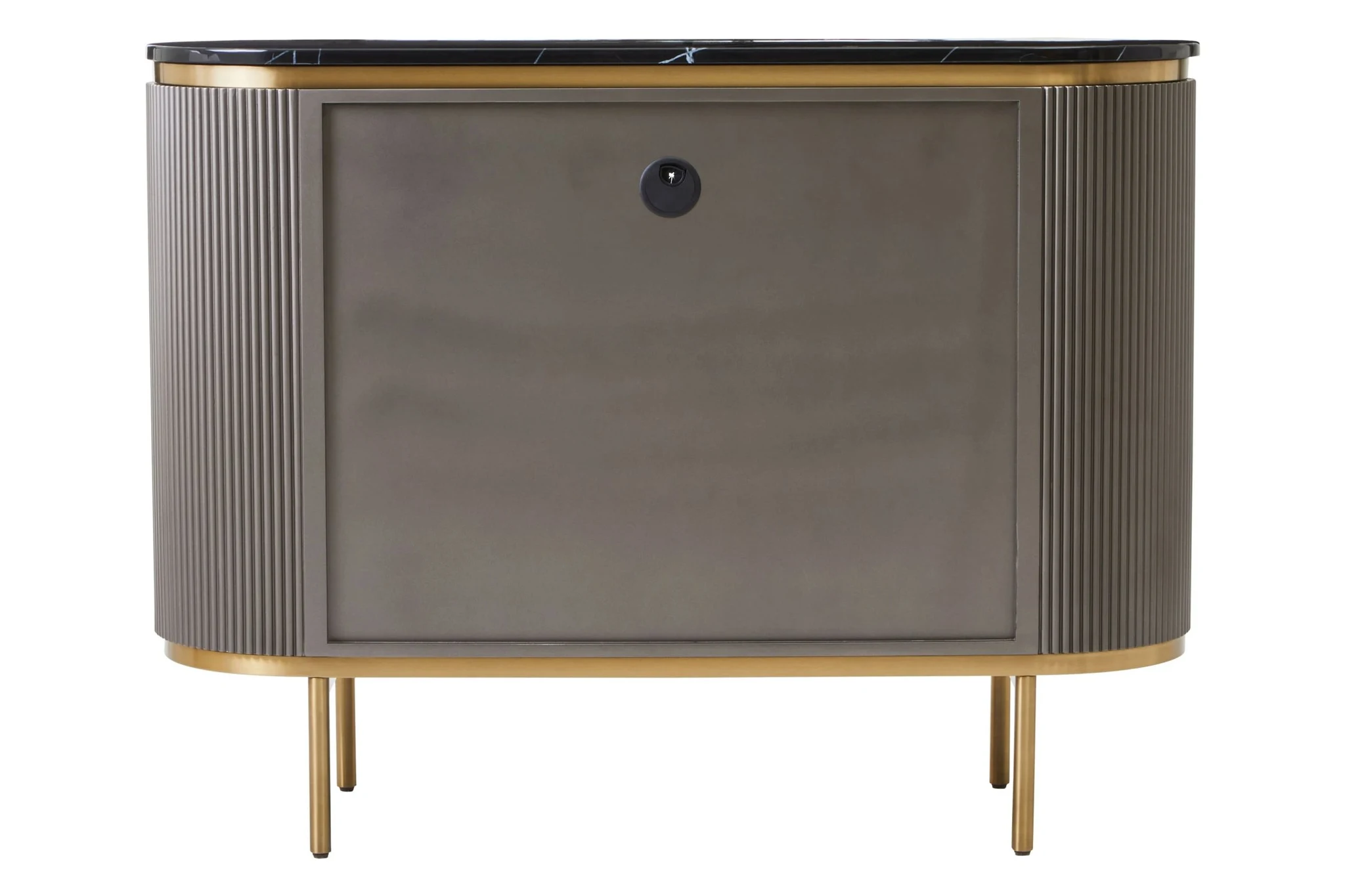 Dervio Grey Two Door Sideboard with Black Marble Top - Bookcases & shelving, photo 6 of 8